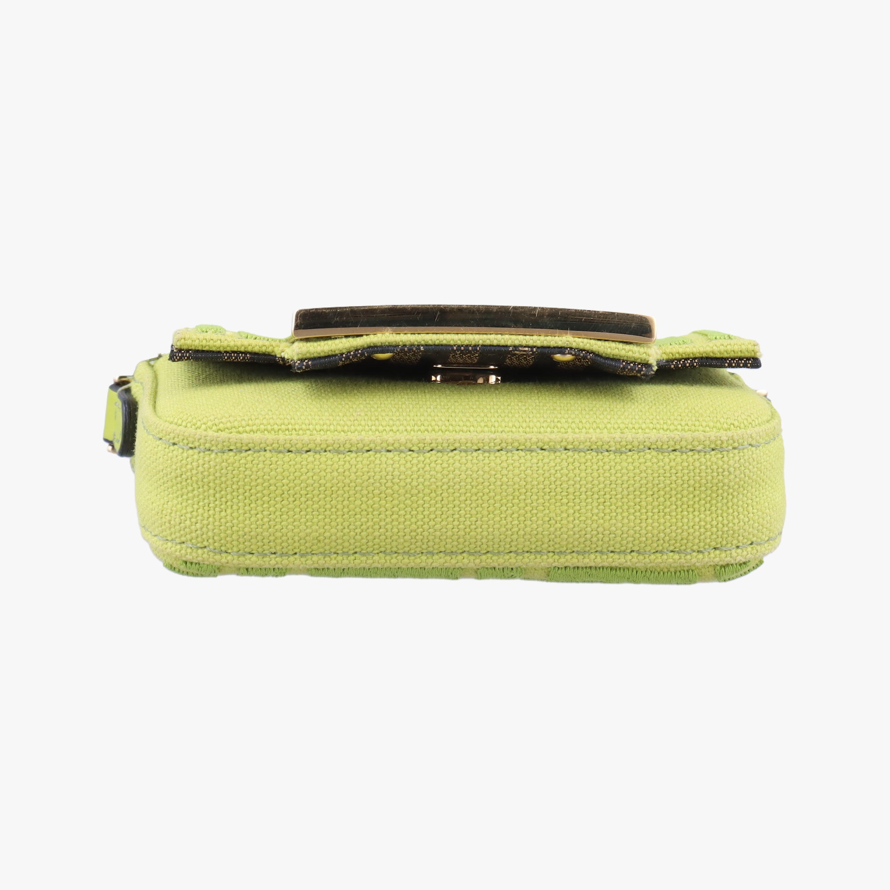 Vintage Fendi Nano Baguette Charm Green Canvas 7AS045 shoulderbag | stylenewstar