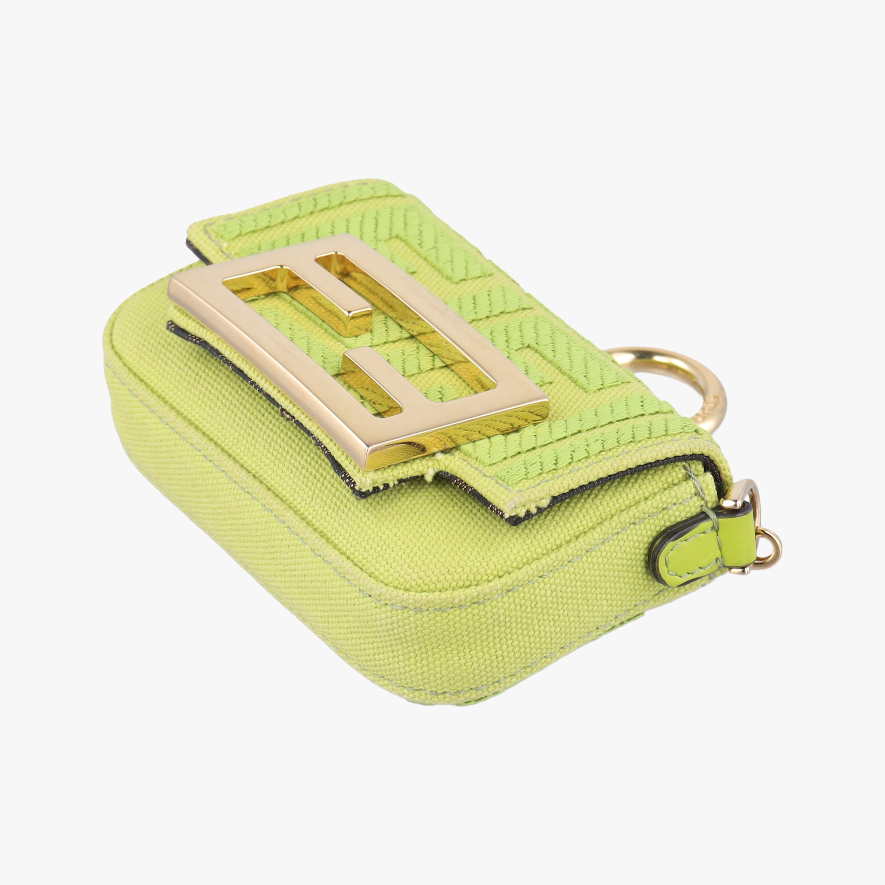 Vintage Fendi Nano Baguette Charm Green Canvas 7AS045 shoulderbag | stylenewstar