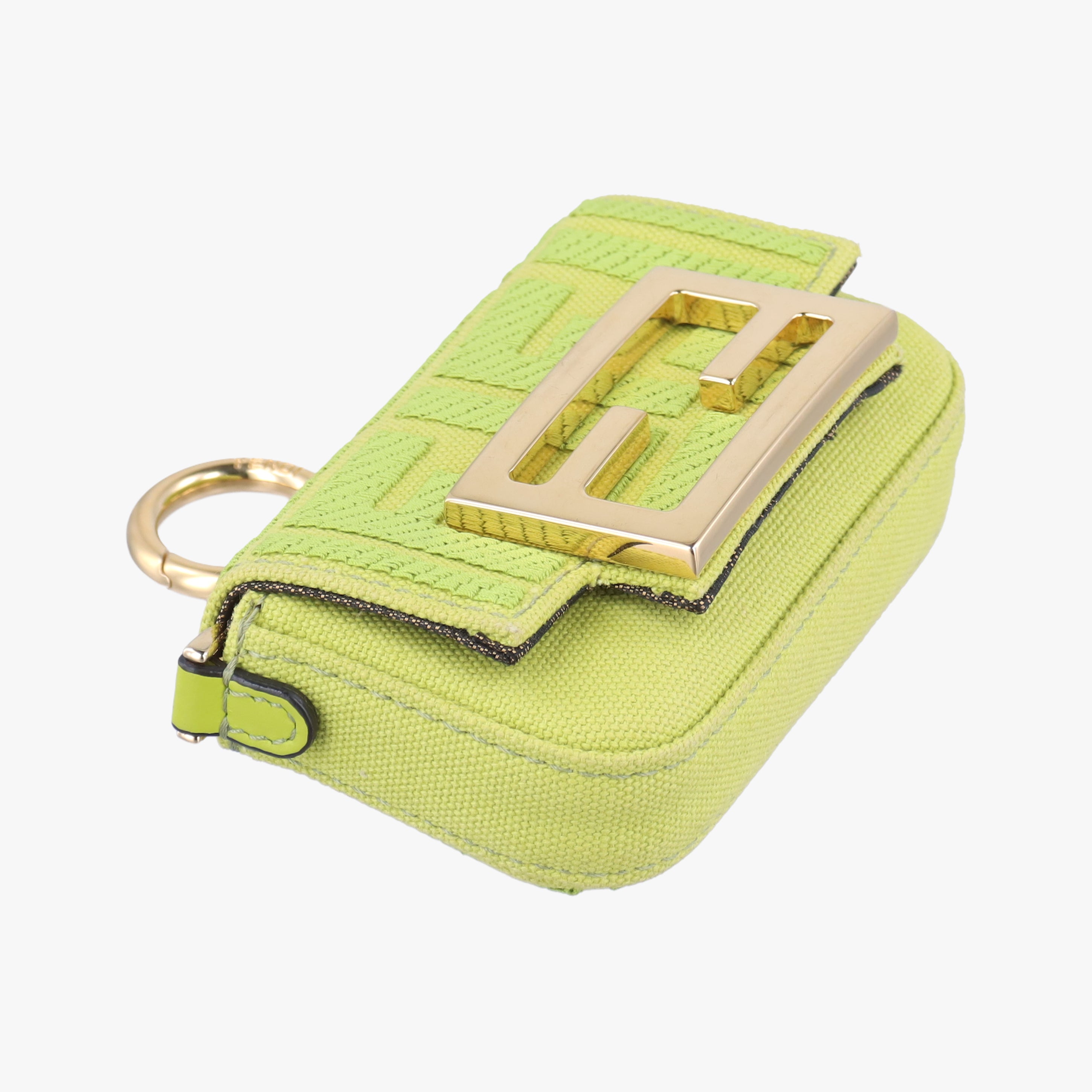 Vintage Fendi Nano Baguette Charm Green Canvas 7AS045 shoulderbag | stylenewstar