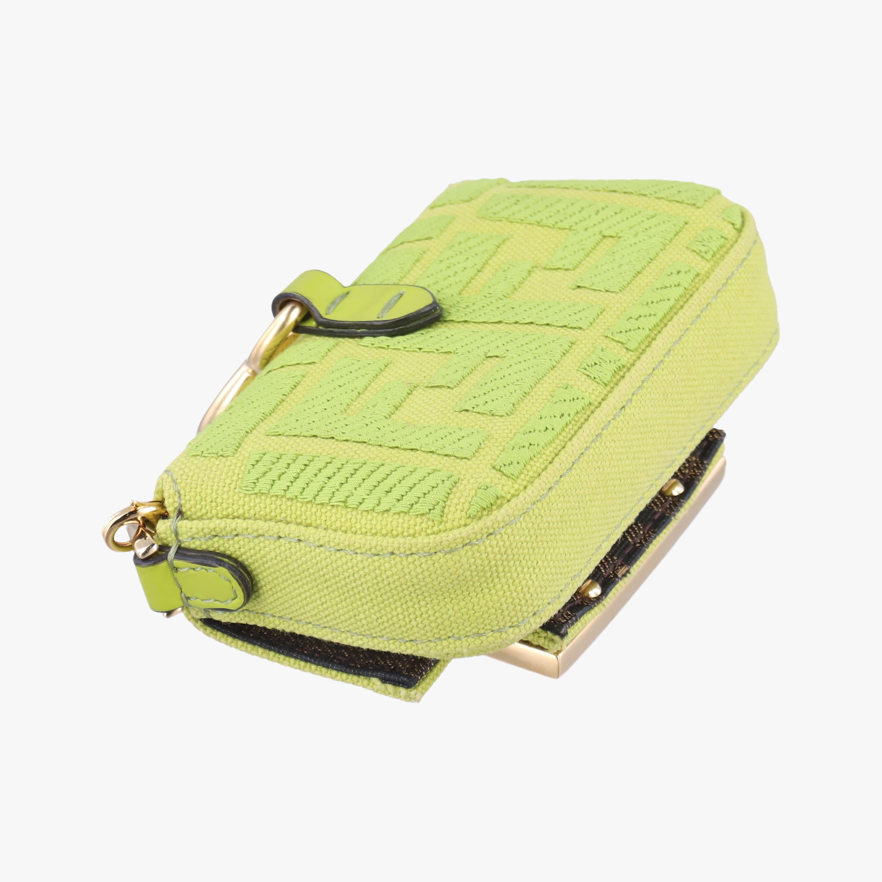 Vintage Fendi Nano Baguette Charm Green Canvas 7AS045 shoulderbag | stylenewstar