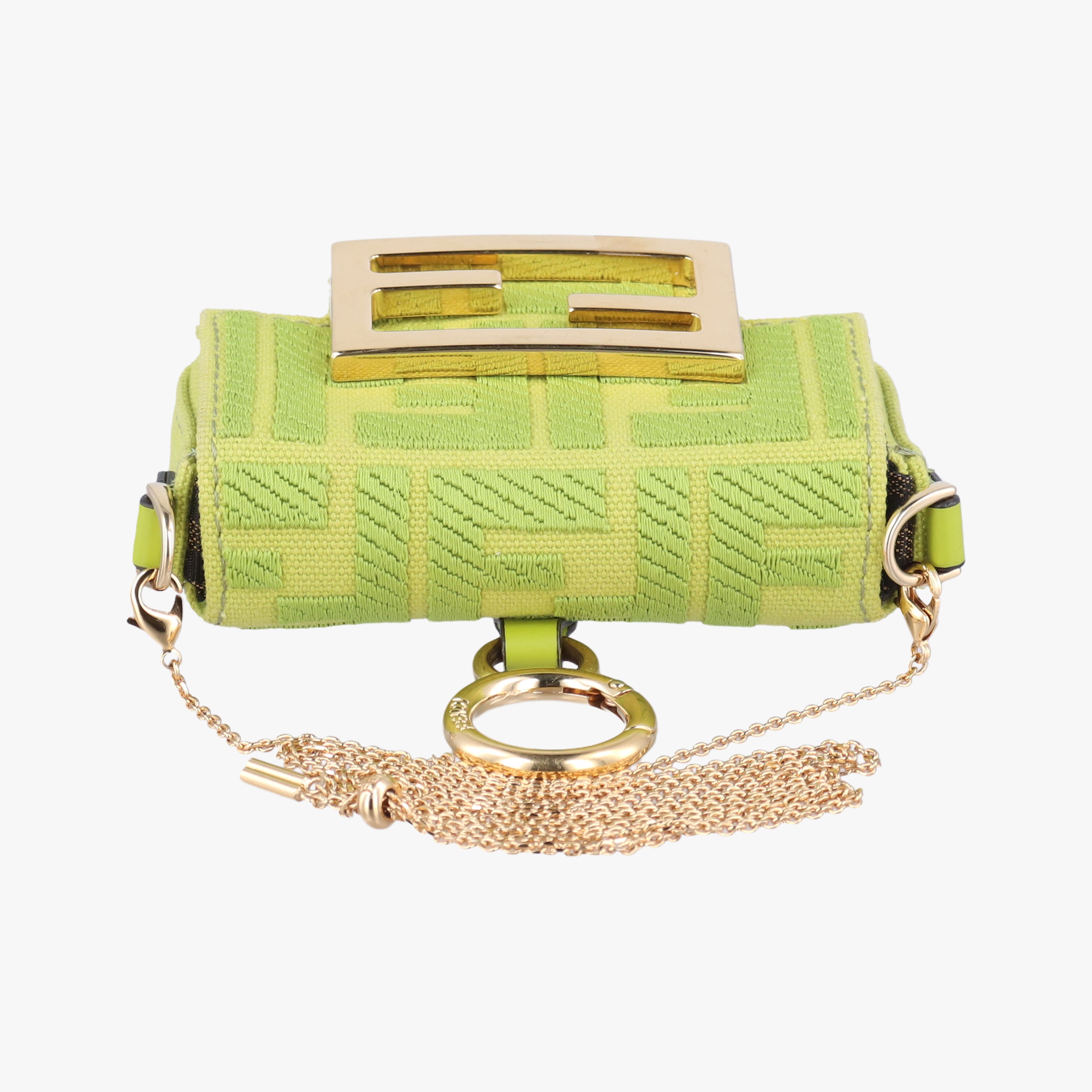 Vintage Fendi Nano Baguette Charm Green Canvas 7AS045 shoulderbag | stylenewstar