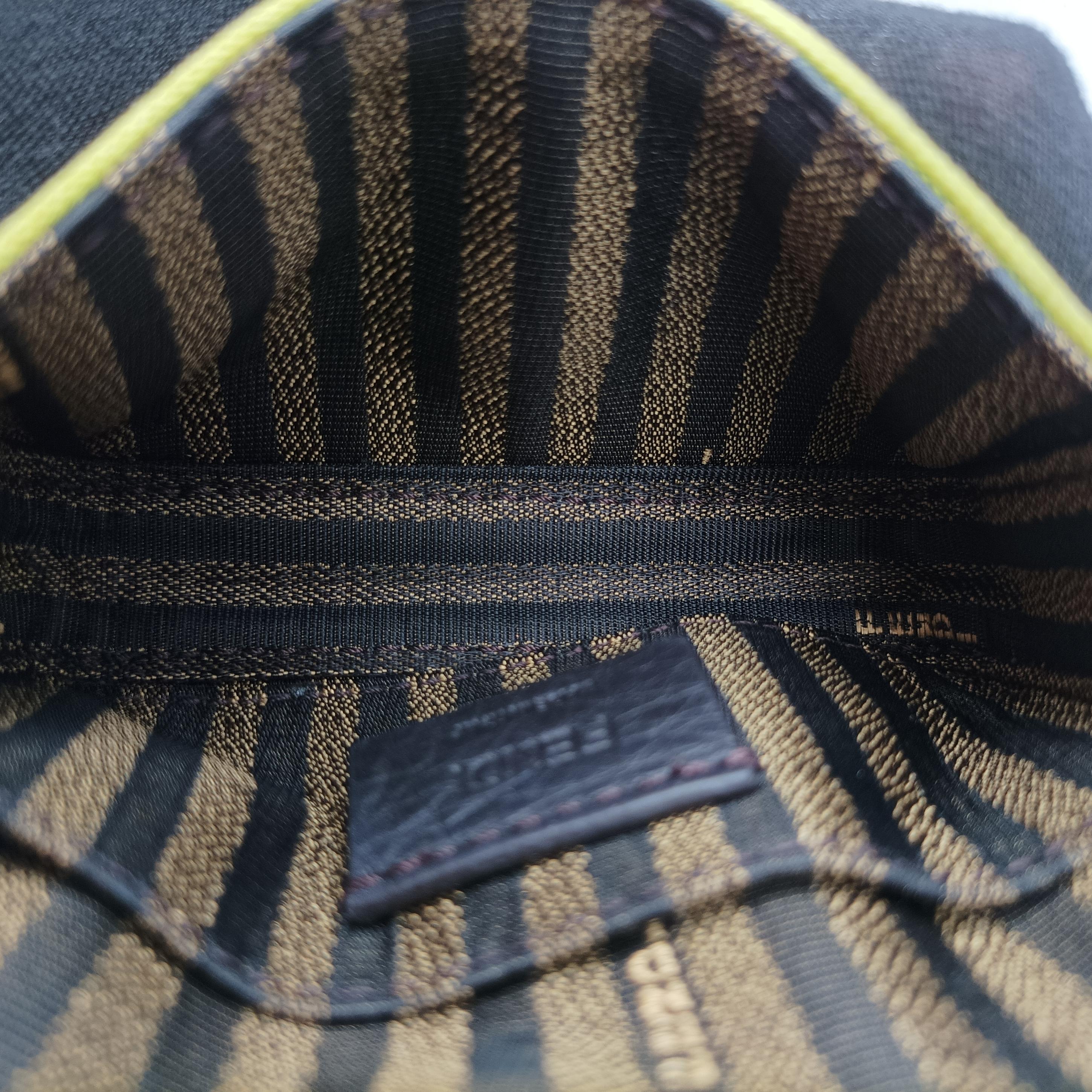 Vintage Fendi Nano Baguette Charm Green Canvas 7AS045 shoulderbag | stylenewstar
