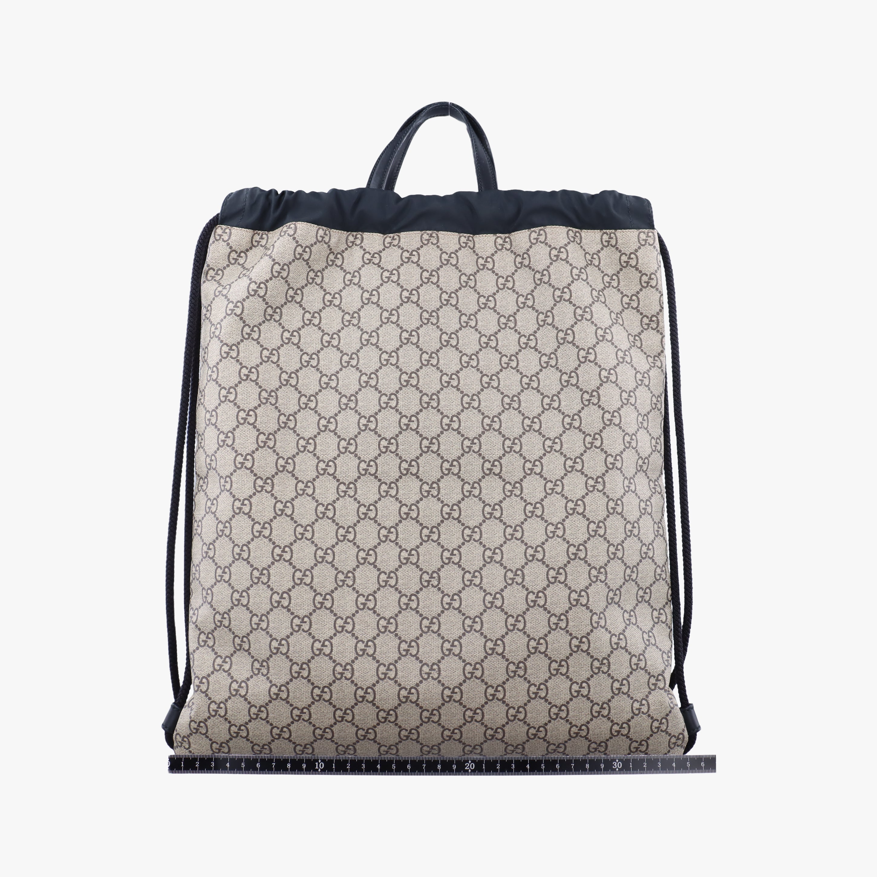 Pre-owned Gucci GG Supreme drawstring Beige×Multicolour PVC coated canvas 473872 backpack/rucksack | stylenewstar
