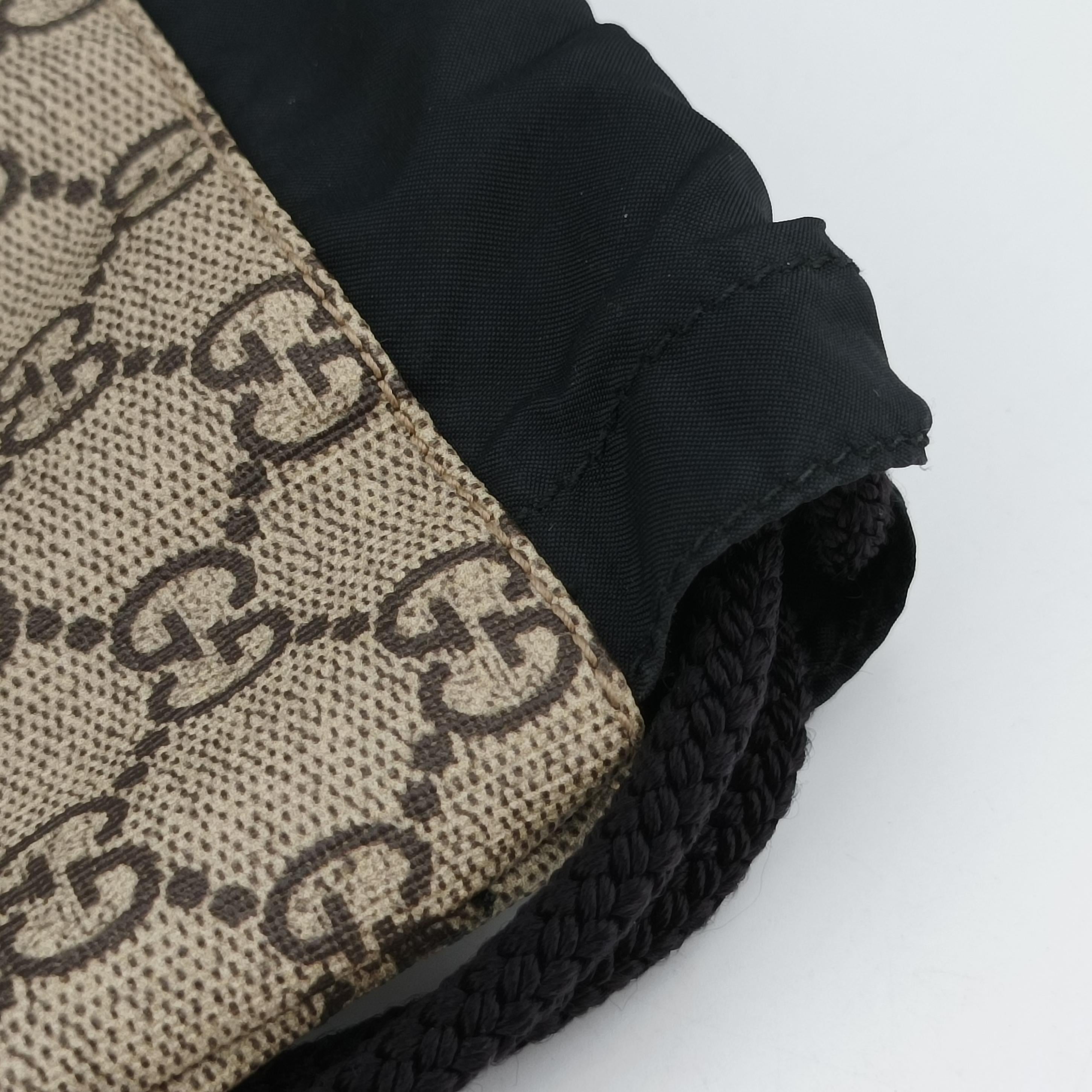 Pre-owned Gucci GG Supreme drawstring Beige×Multicolour PVC coated canvas 473872 backpack/rucksack | stylenewstar