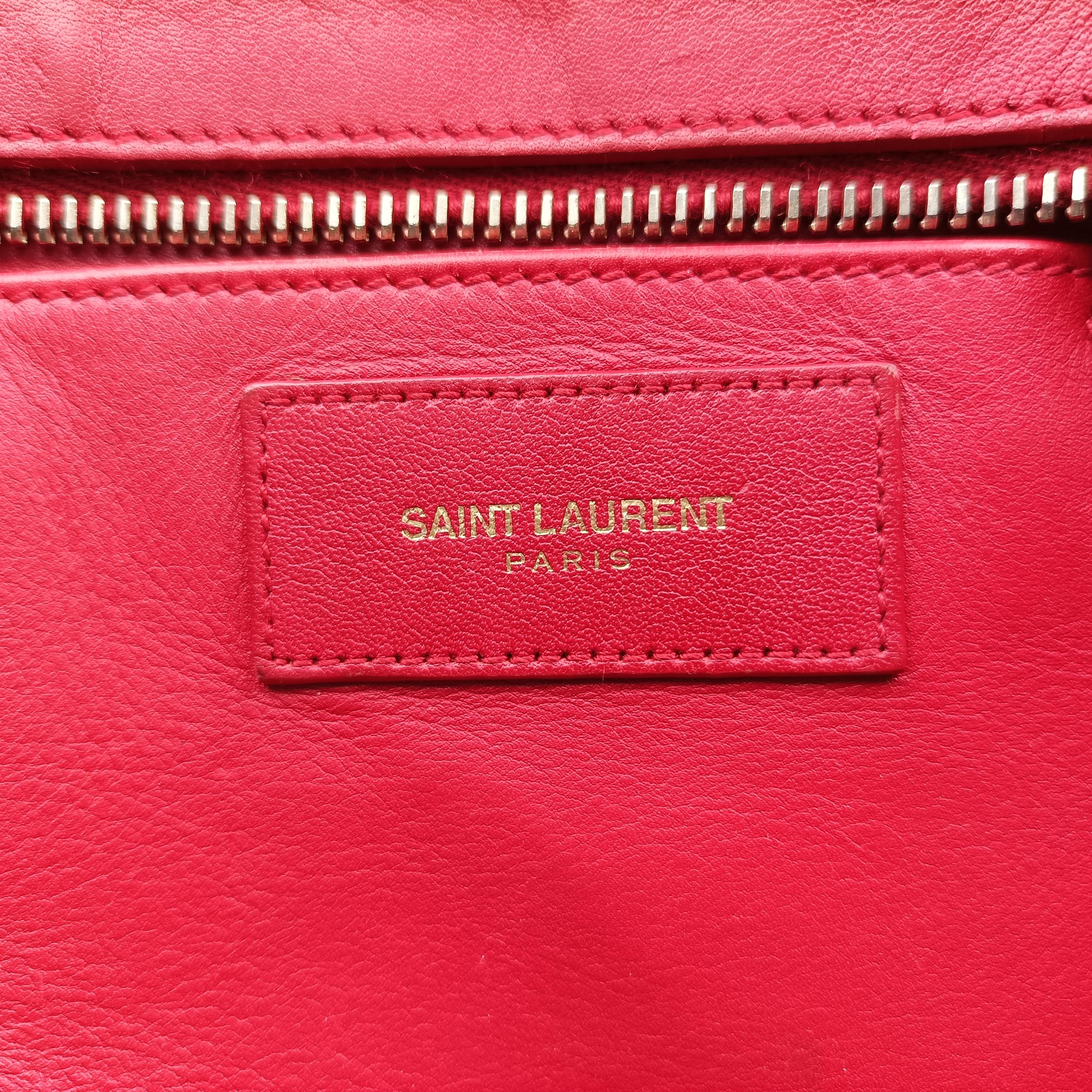 Pre-owned Yves Saint Laurent Y Ligne Petit Cabas Red Leather 311210 shoulderbag | stylenewstar