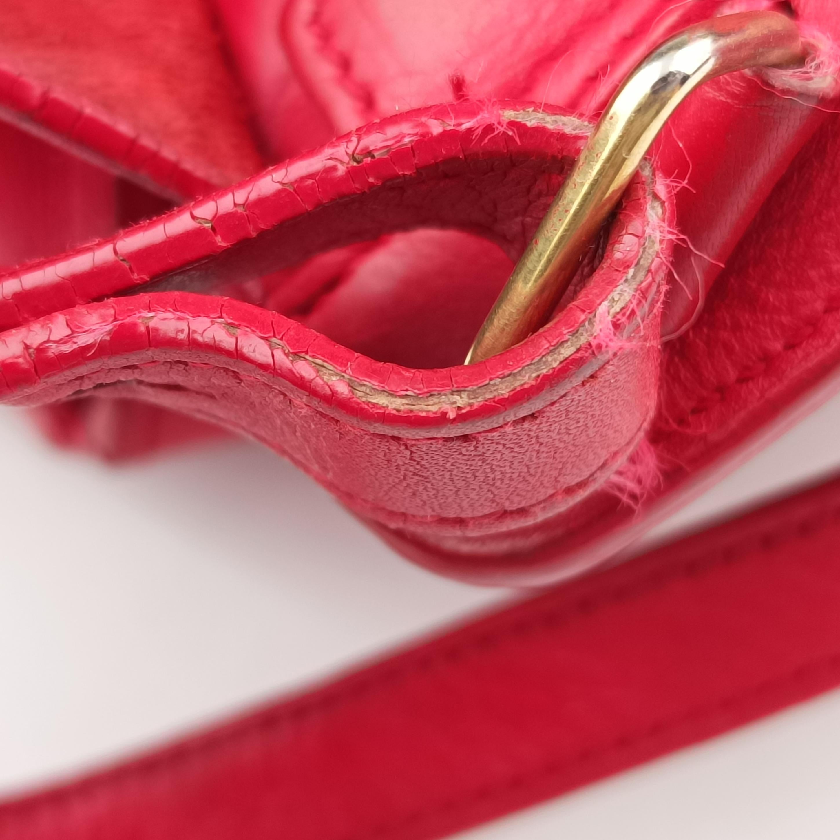 Pre-owned Yves Saint Laurent Y Ligne Petit Cabas Red Leather 311210 shoulderbag | stylenewstar