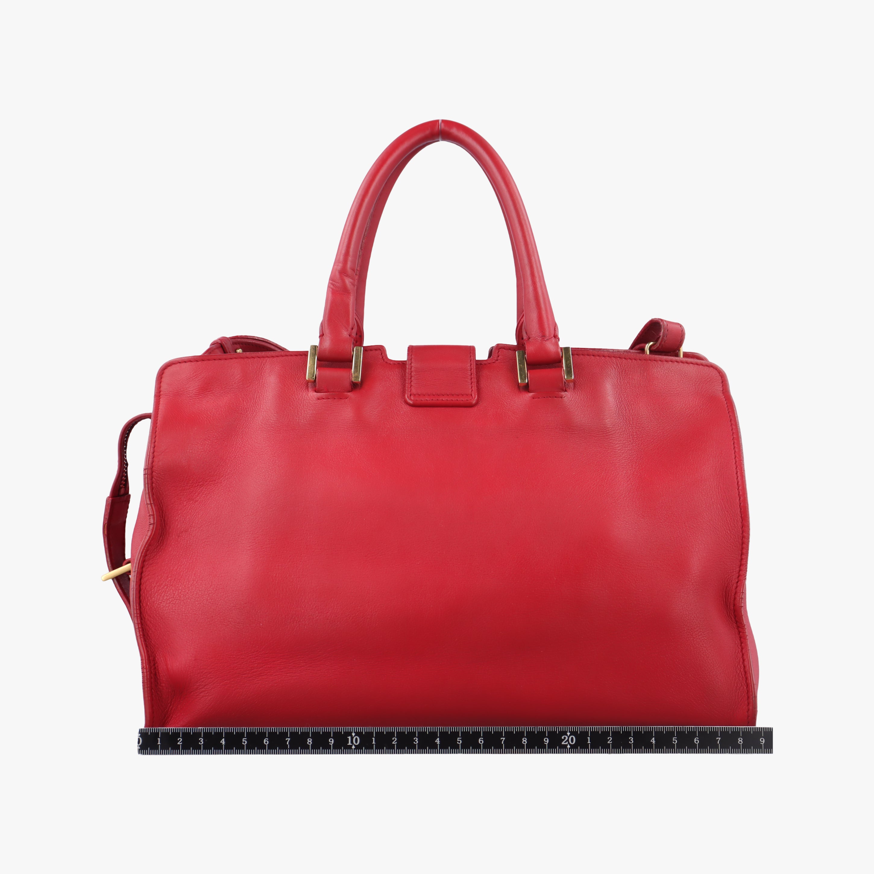 Pre-owned Yves Saint Laurent Y Ligne Petit Cabas Red Leather 311210 shoulderbag | stylenewstar