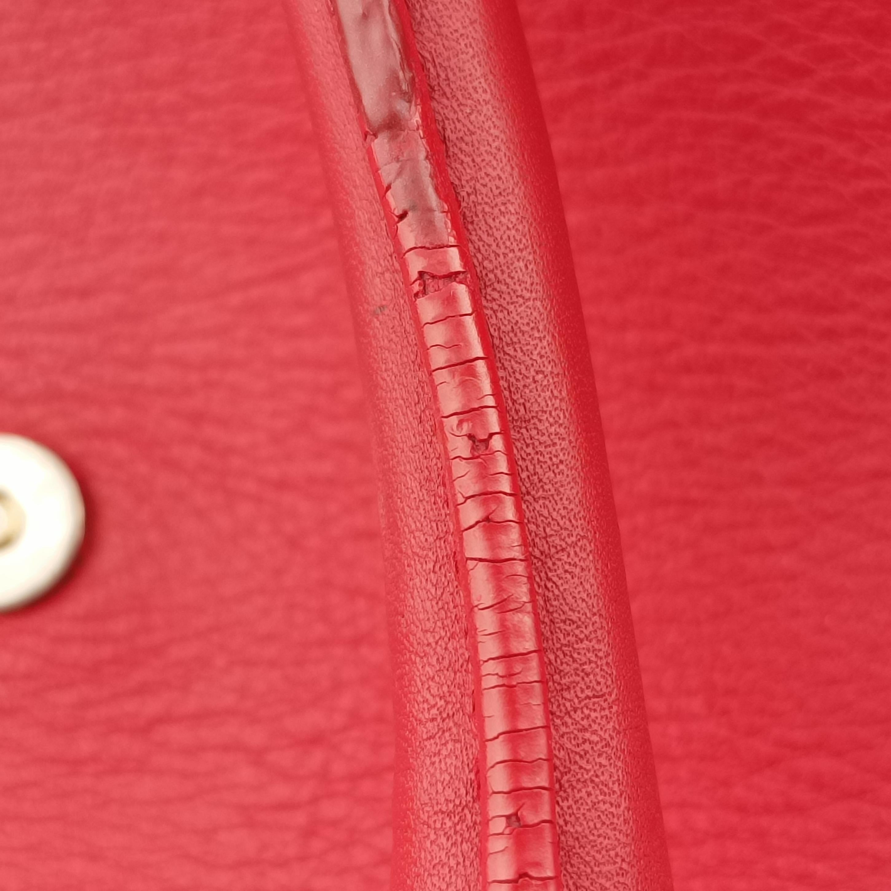 Pre-owned Yves Saint Laurent Y Ligne Petit Cabas Red Leather 311210 shoulderbag | stylenewstar