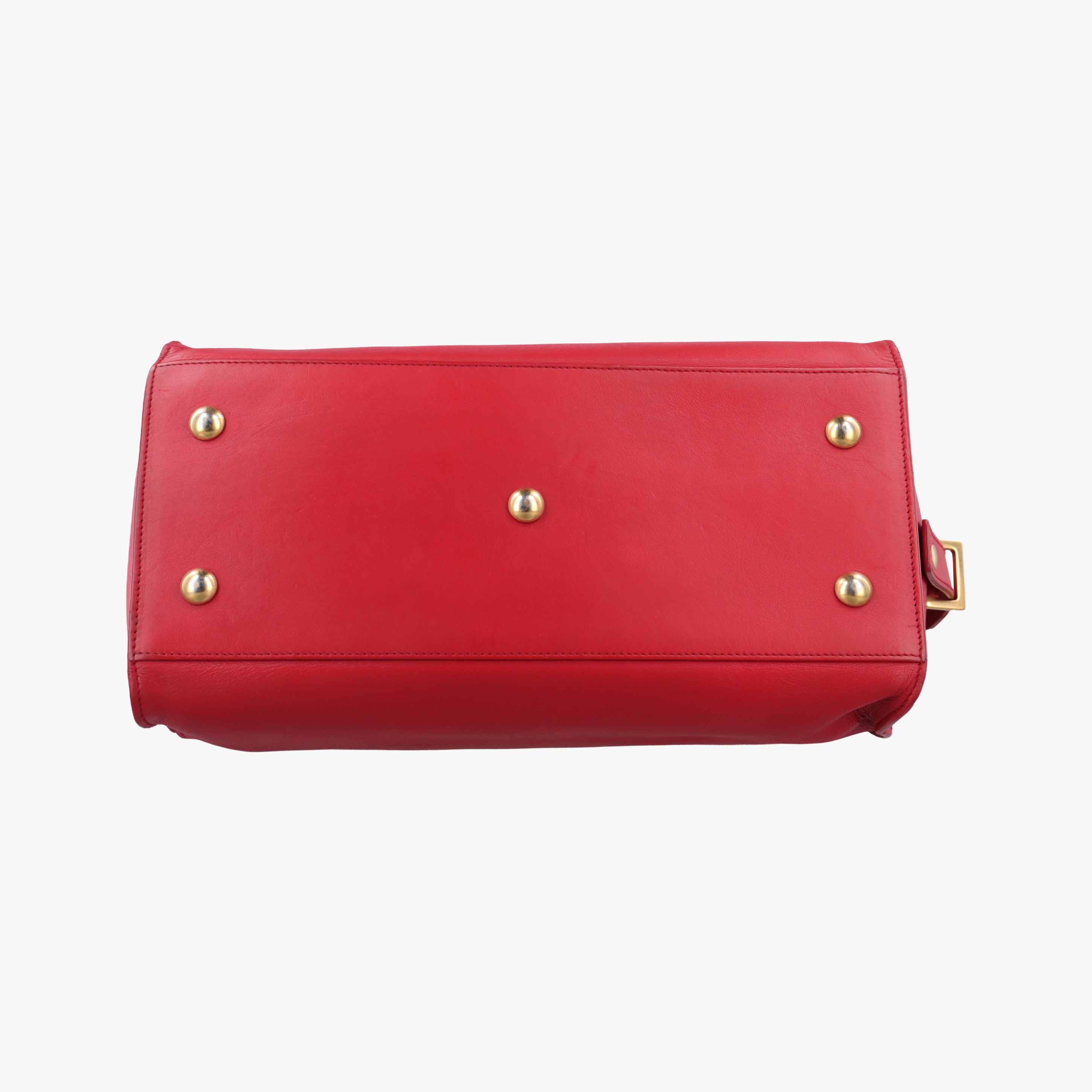 Pre-owned Yves Saint Laurent Y Ligne Petit Cabas Red Leather 311210 shoulderbag | stylenewstar