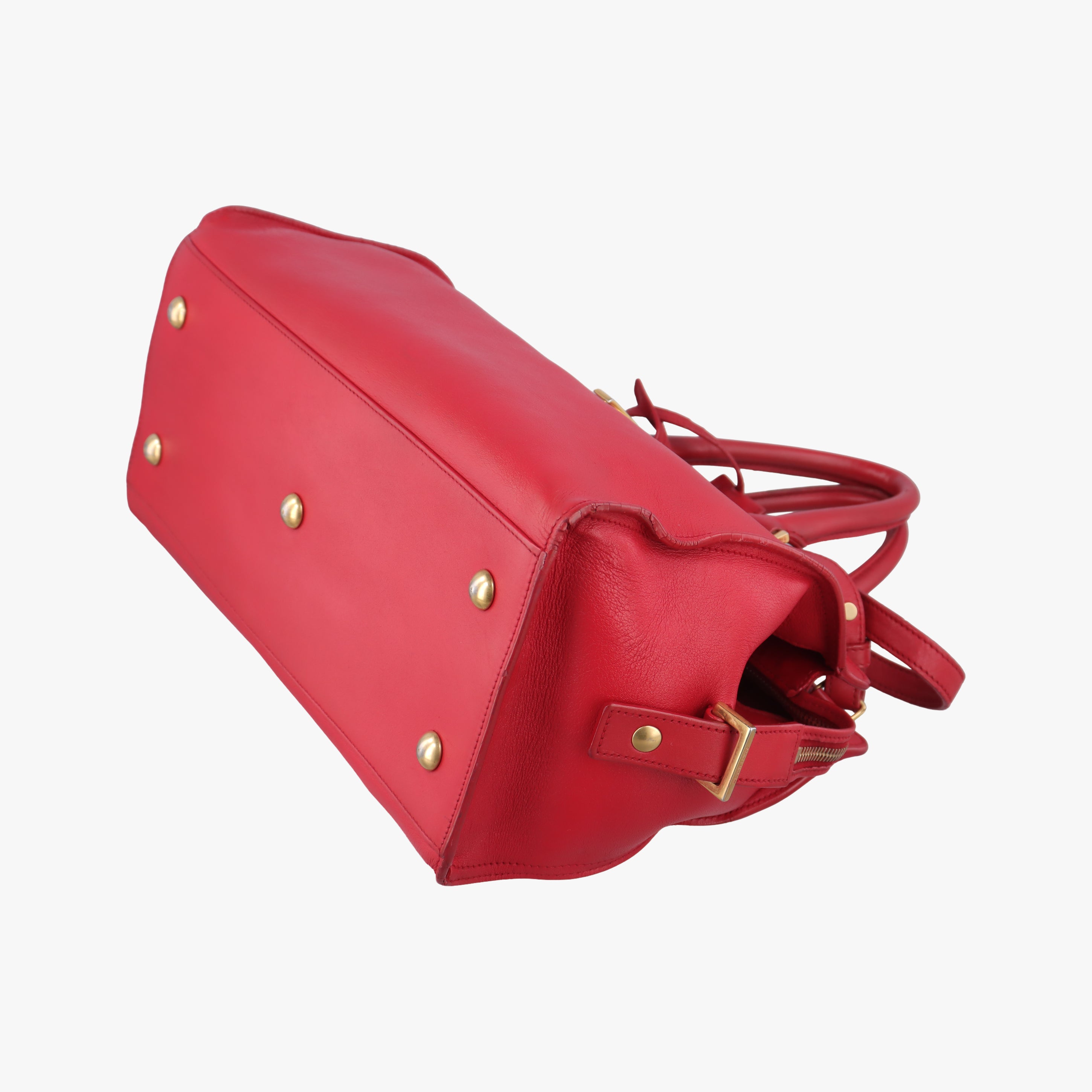 Pre-owned Yves Saint Laurent Y Ligne Petit Cabas Red Leather 311210 shoulderbag | stylenewstar