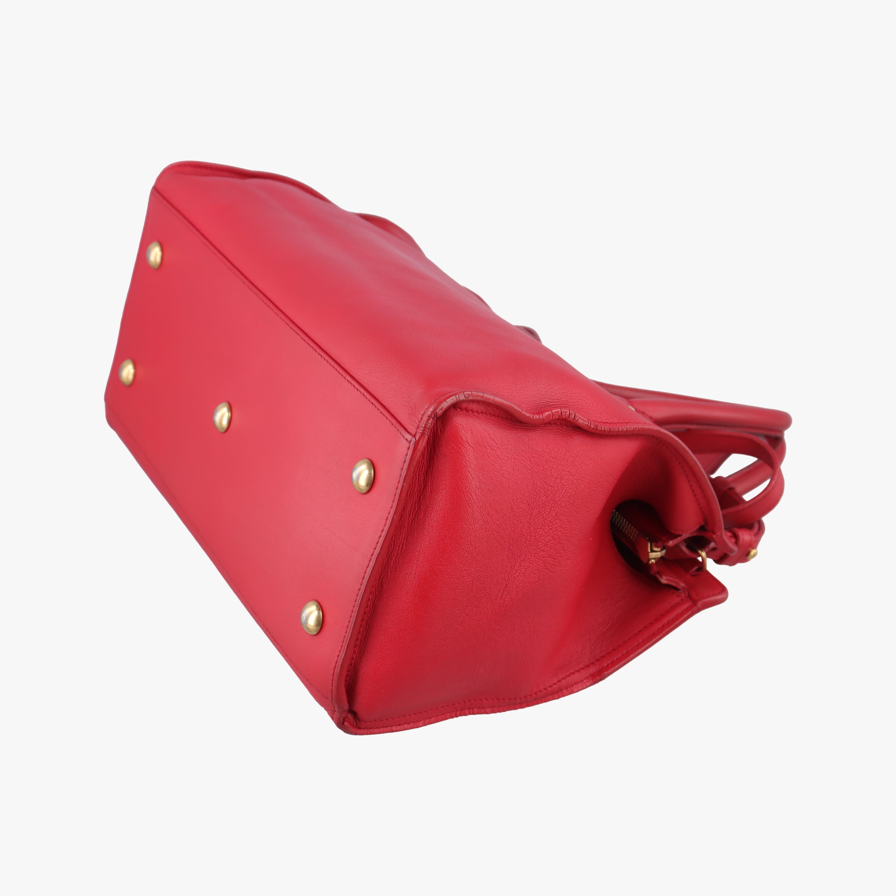 Pre-owned Yves Saint Laurent Y Ligne Petit Cabas Red Leather 311210 shoulderbag | stylenewstar