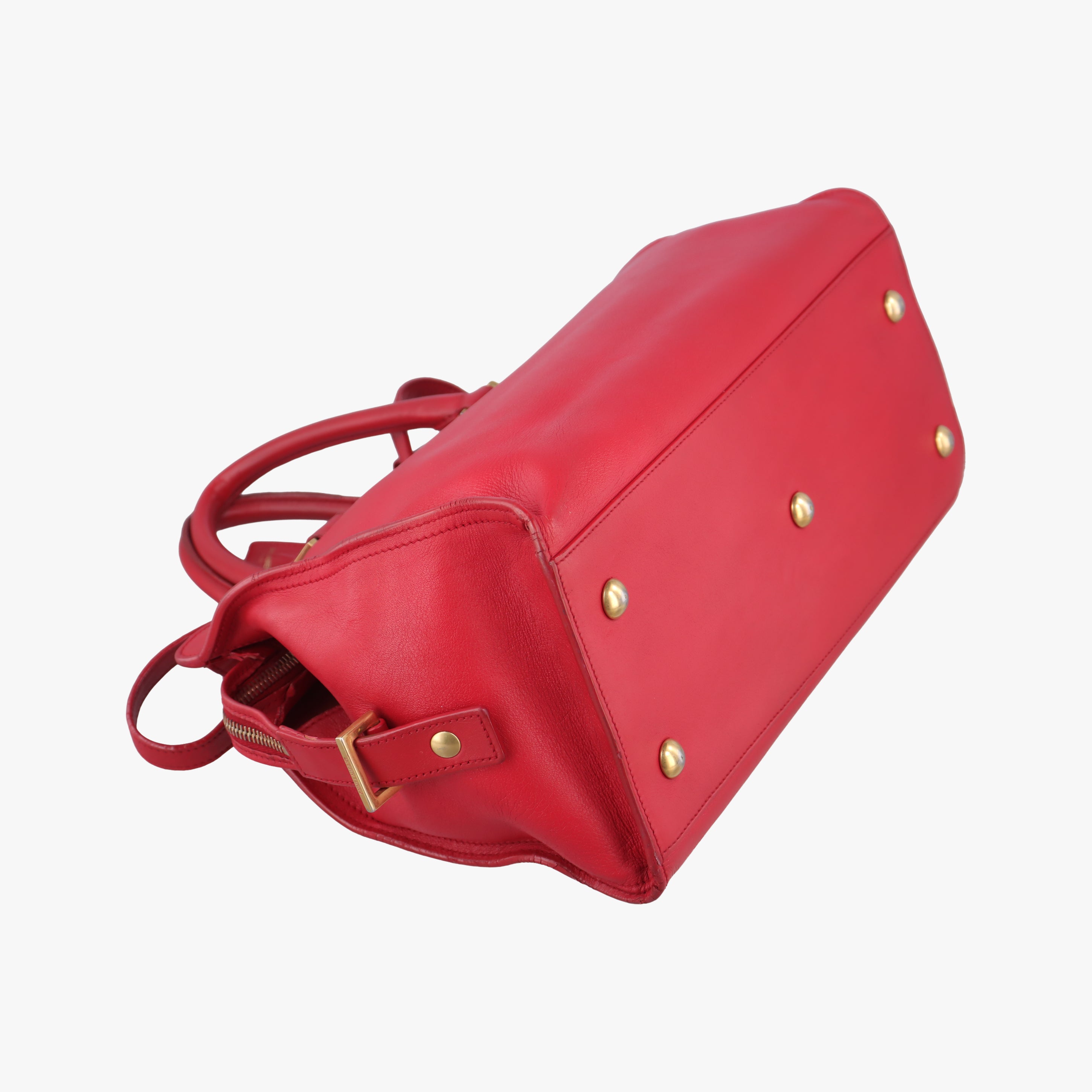 Pre-owned Yves Saint Laurent Y Ligne Petit Cabas Red Leather 311210 shoulderbag | stylenewstar