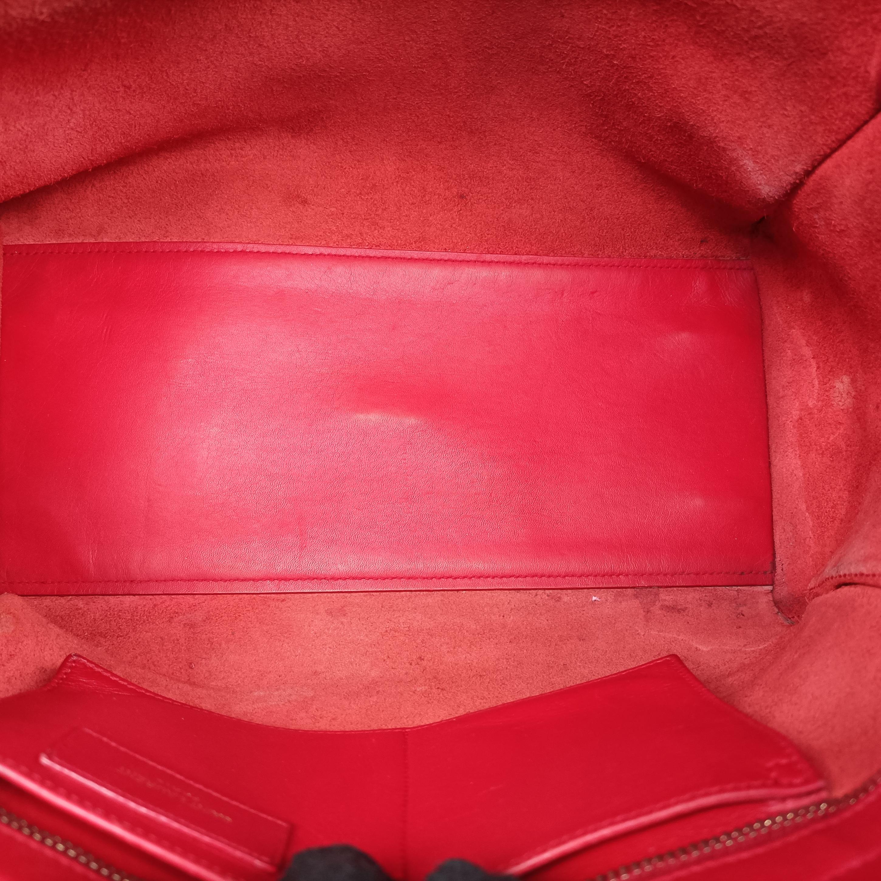 Pre-owned Yves Saint Laurent Y Ligne Petit Cabas Red Leather 311210 shoulderbag | stylenewstar