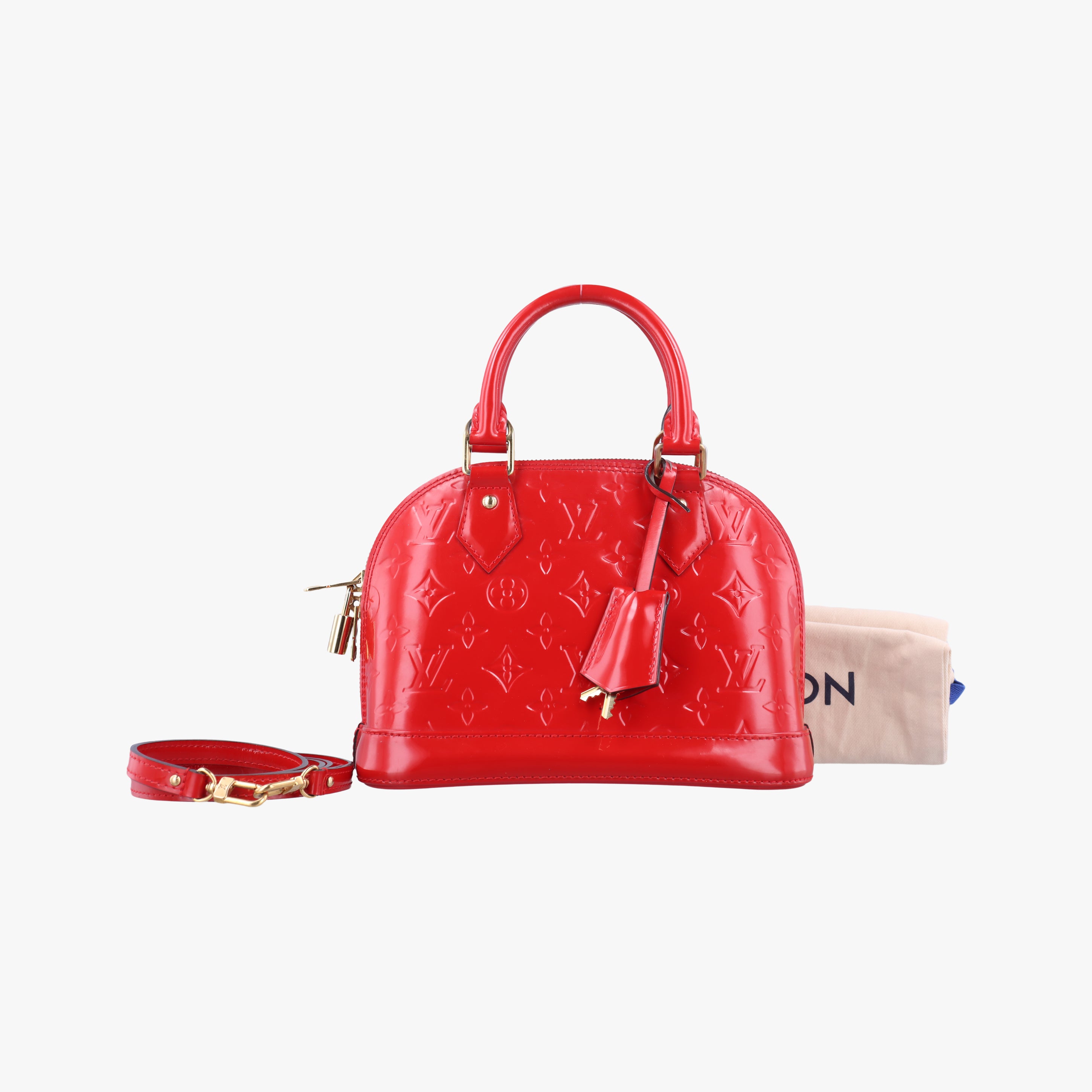 Pre-owned Louis Vuitton Alma BB CERISE Vernis M90174 shoulderbag | stylenewstar