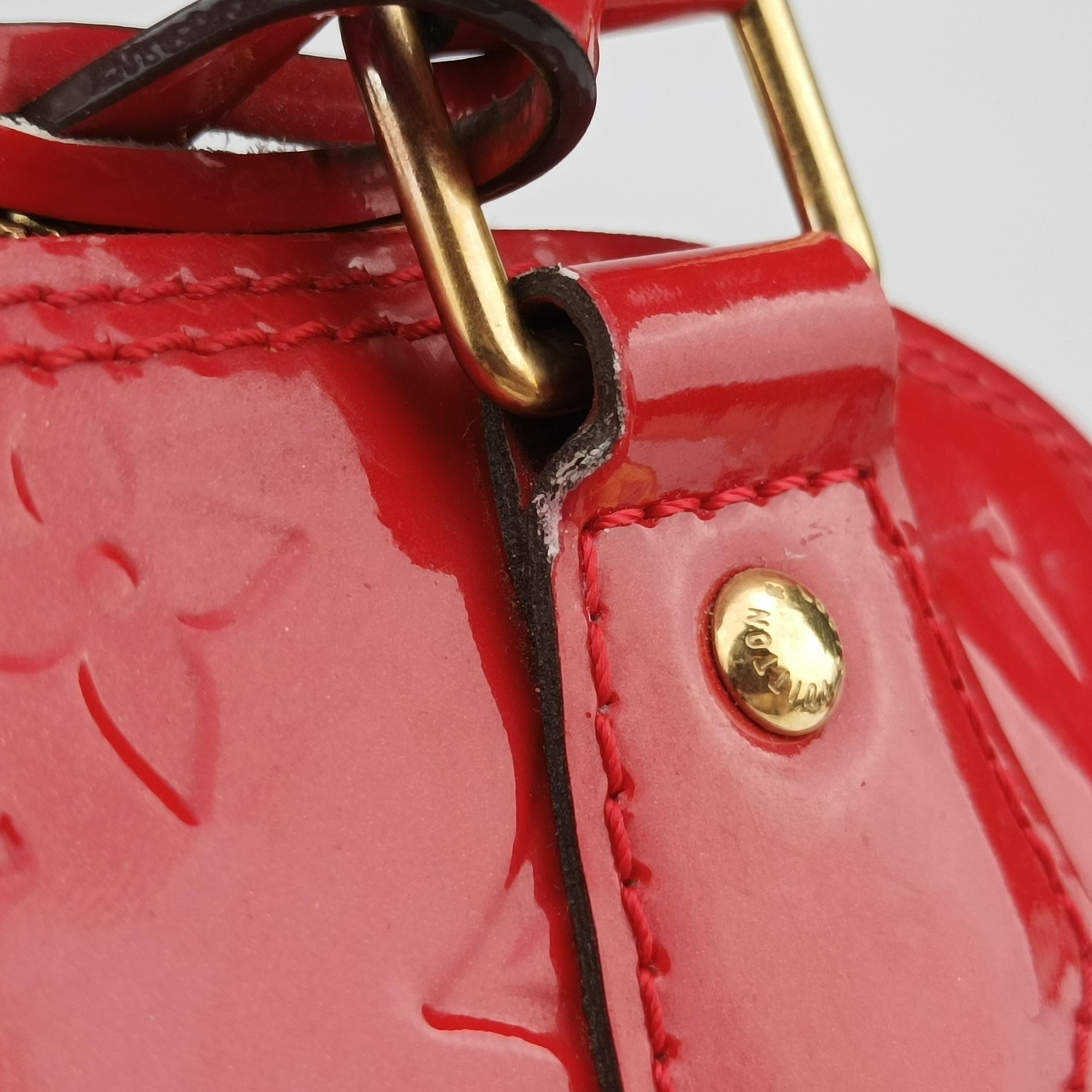 Pre-owned Louis Vuitton Alma BB CERISE Vernis M90174 shoulderbag | stylenewstar