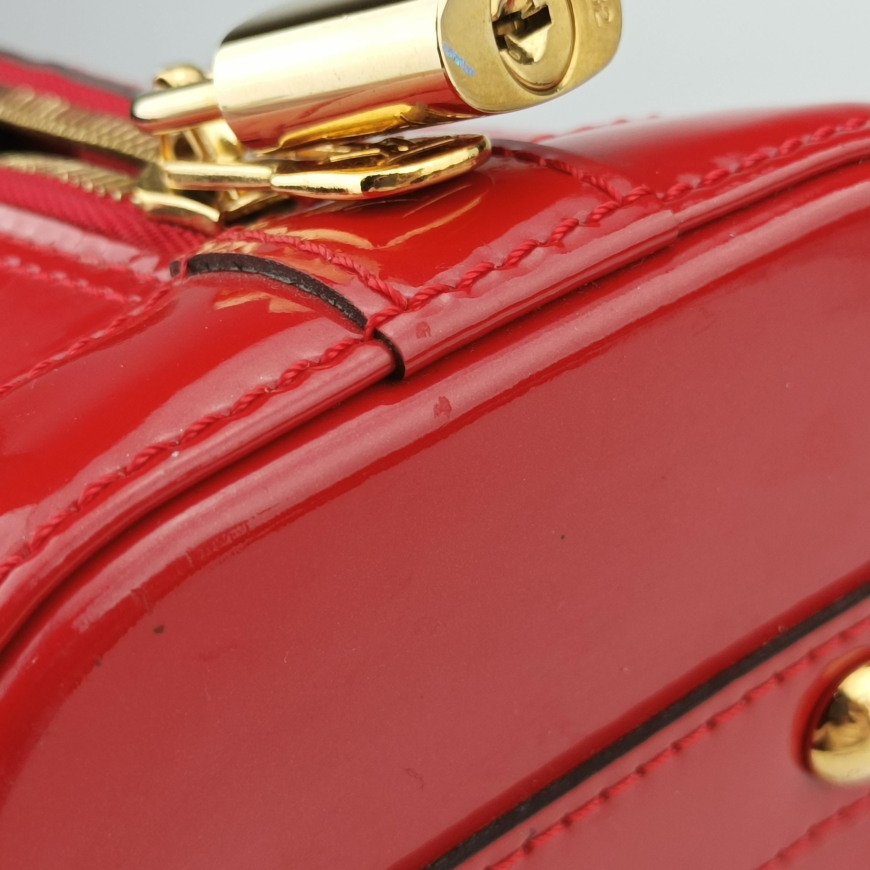 Pre-owned Louis Vuitton Alma BB CERISE Vernis M90174 shoulderbag | stylenewstar