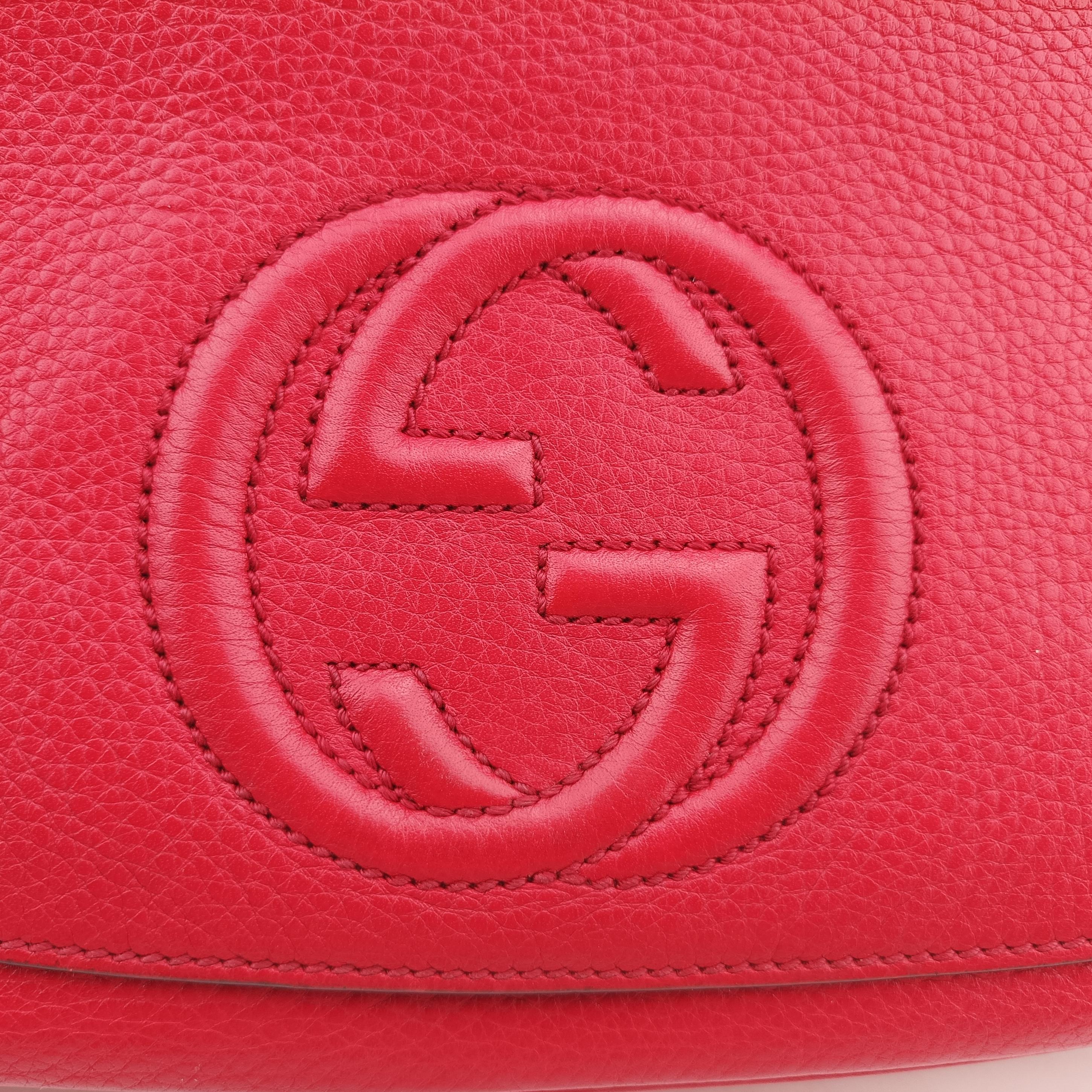 Pre-owned Gucci SOHO Red Leather 336752 shoulderbag | stylenewstar