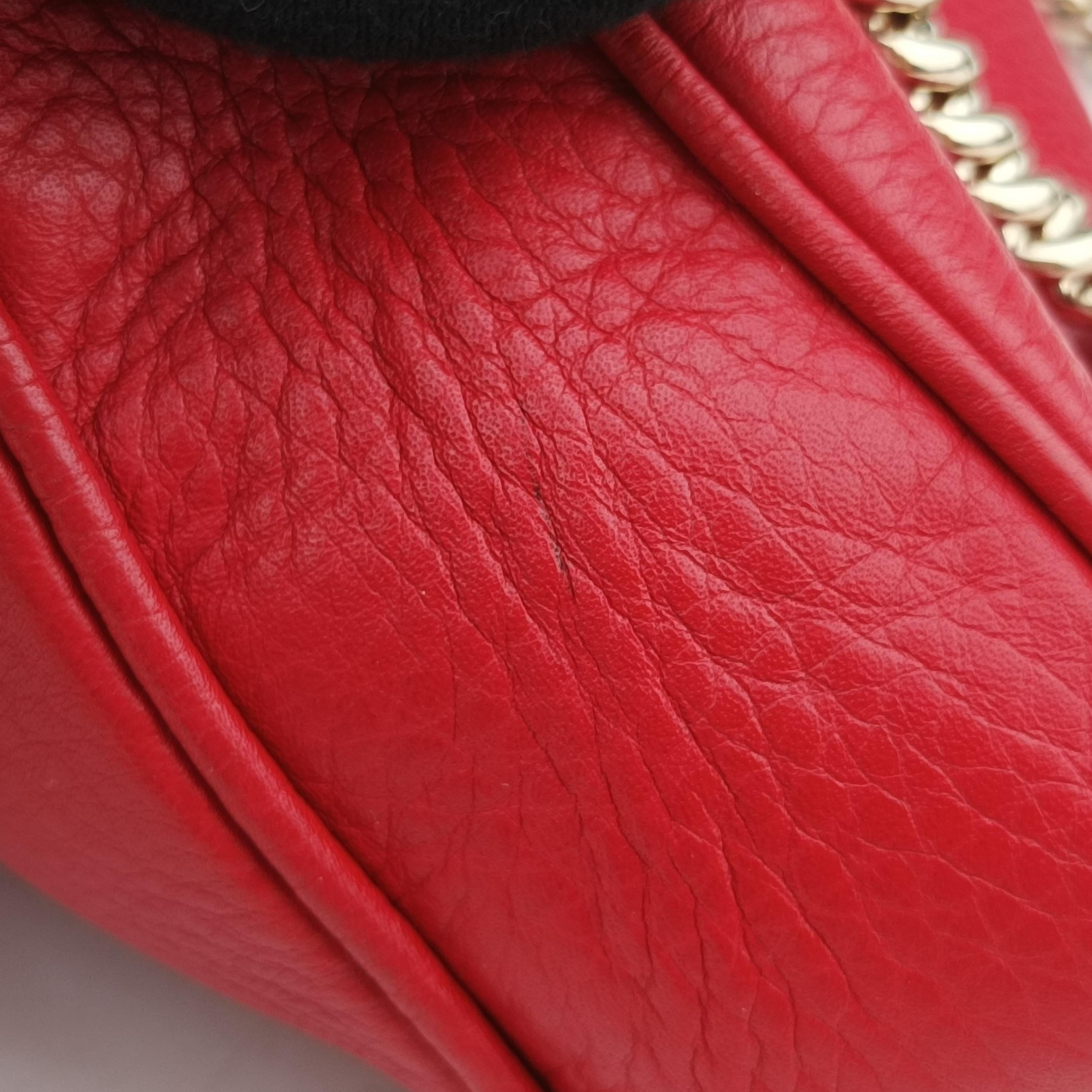 Pre-owned Gucci SOHO Red Leather 336752 shoulderbag | stylenewstar