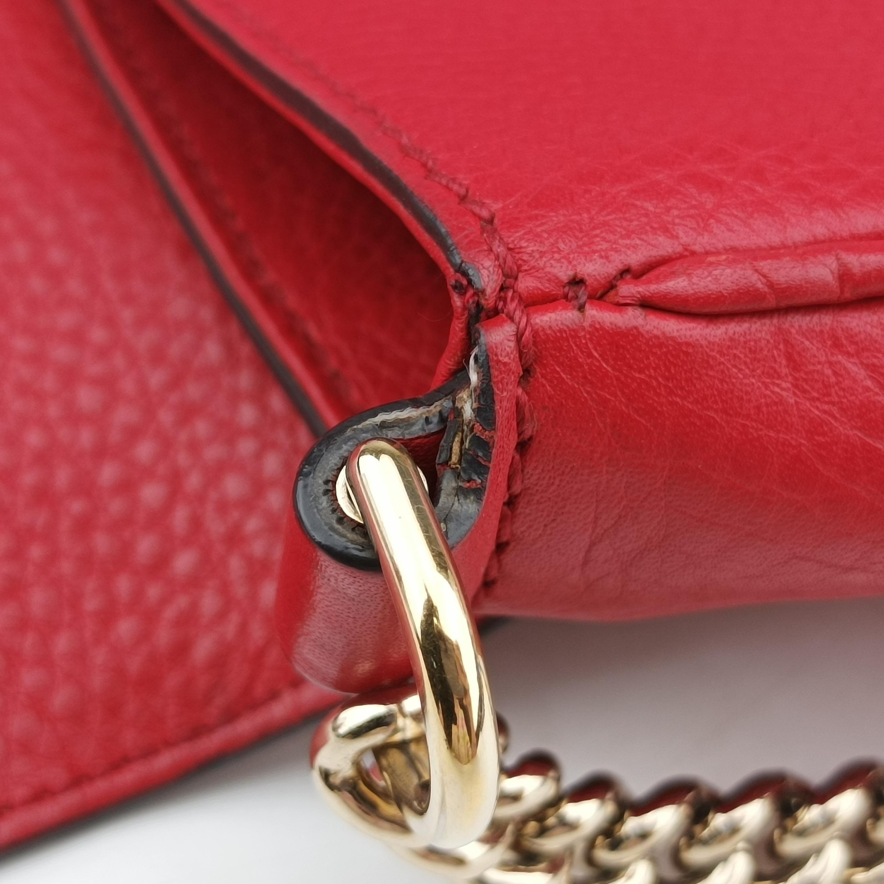 Pre-owned Gucci SOHO Red Leather 336752 shoulderbag | stylenewstar