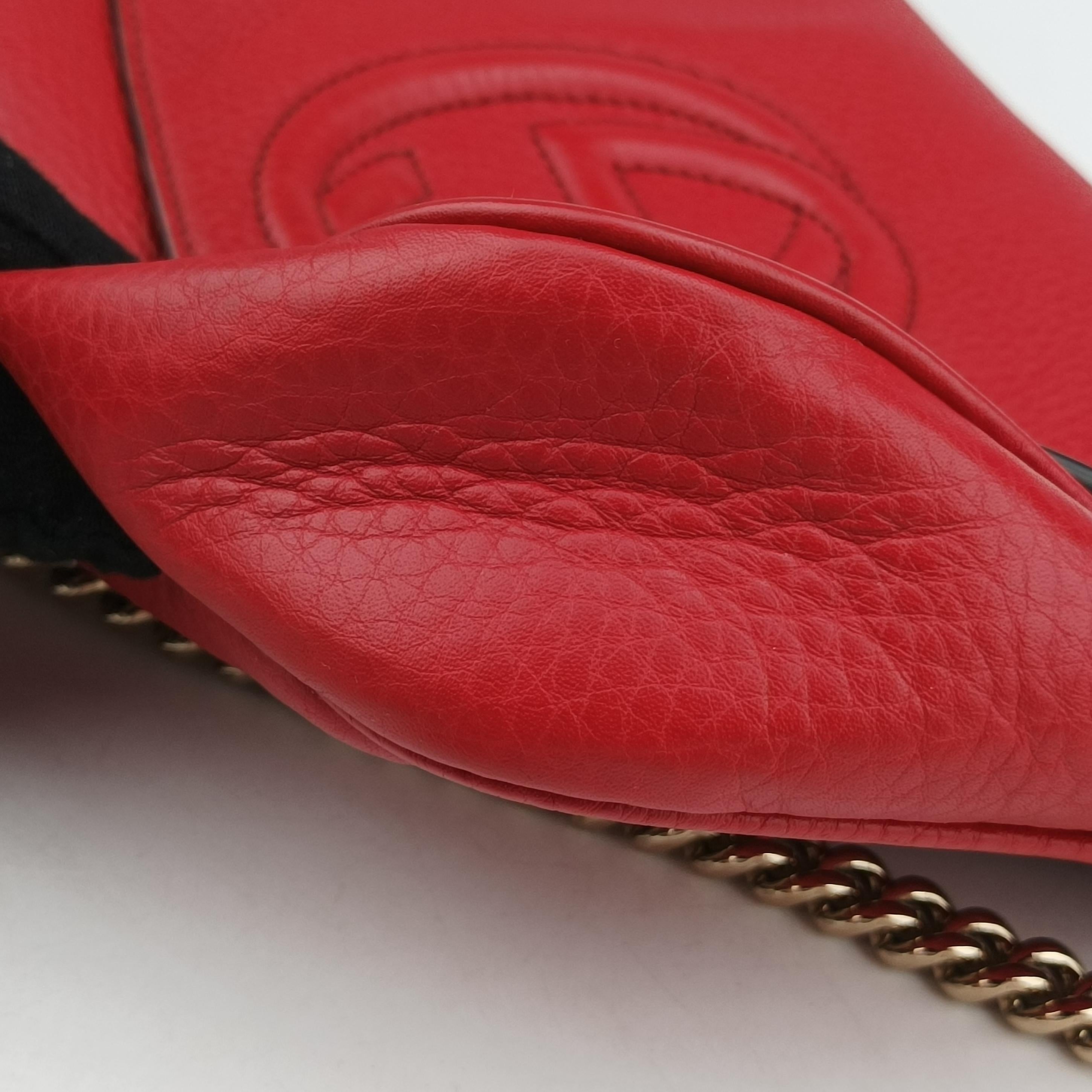 Pre-owned Gucci SOHO Red Leather 336752 shoulderbag | stylenewstar