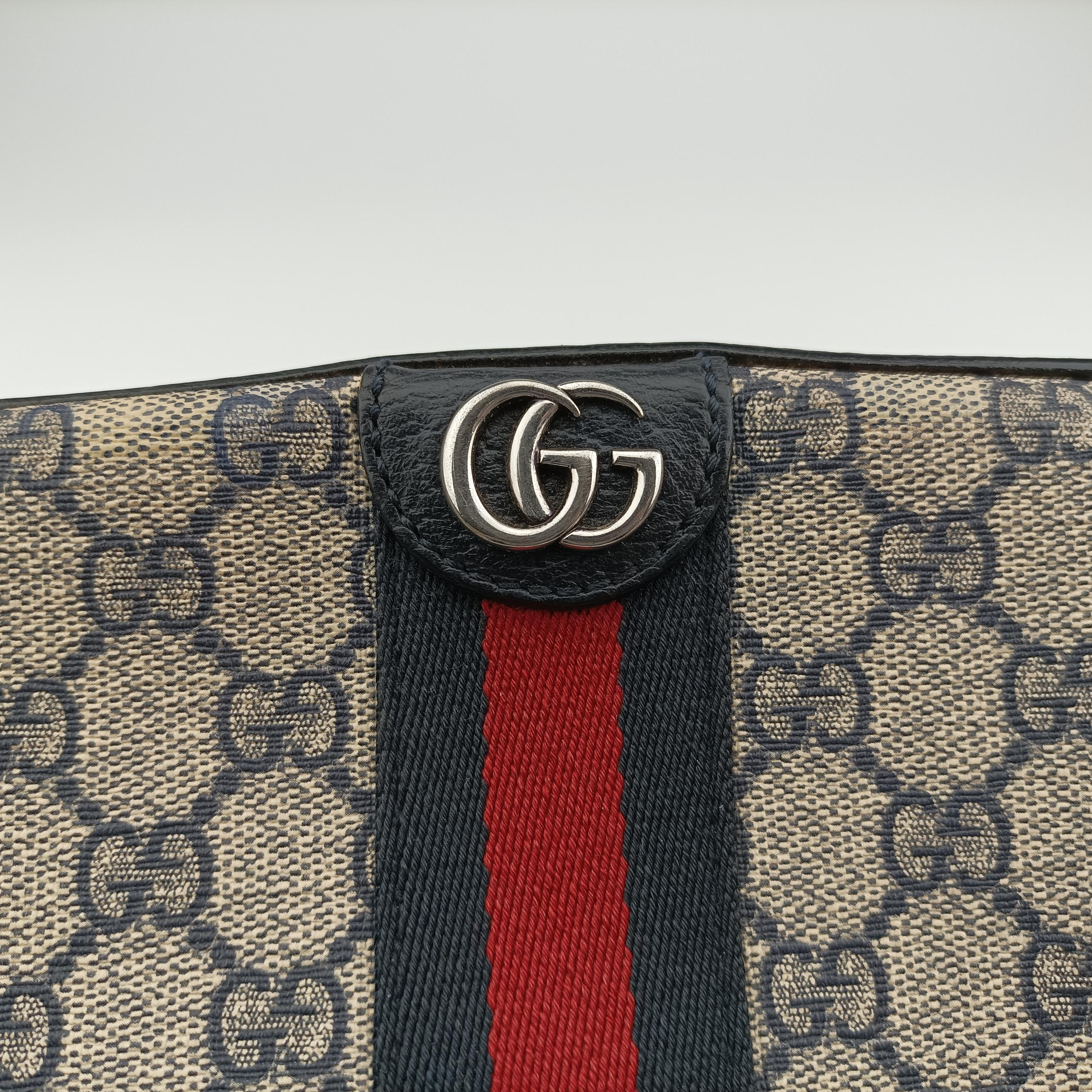 Pre-owned Gucci Ophidia beige×Black×Multicolour PVC coated canvas×leather 681064 shoulderbag | stylenewstar