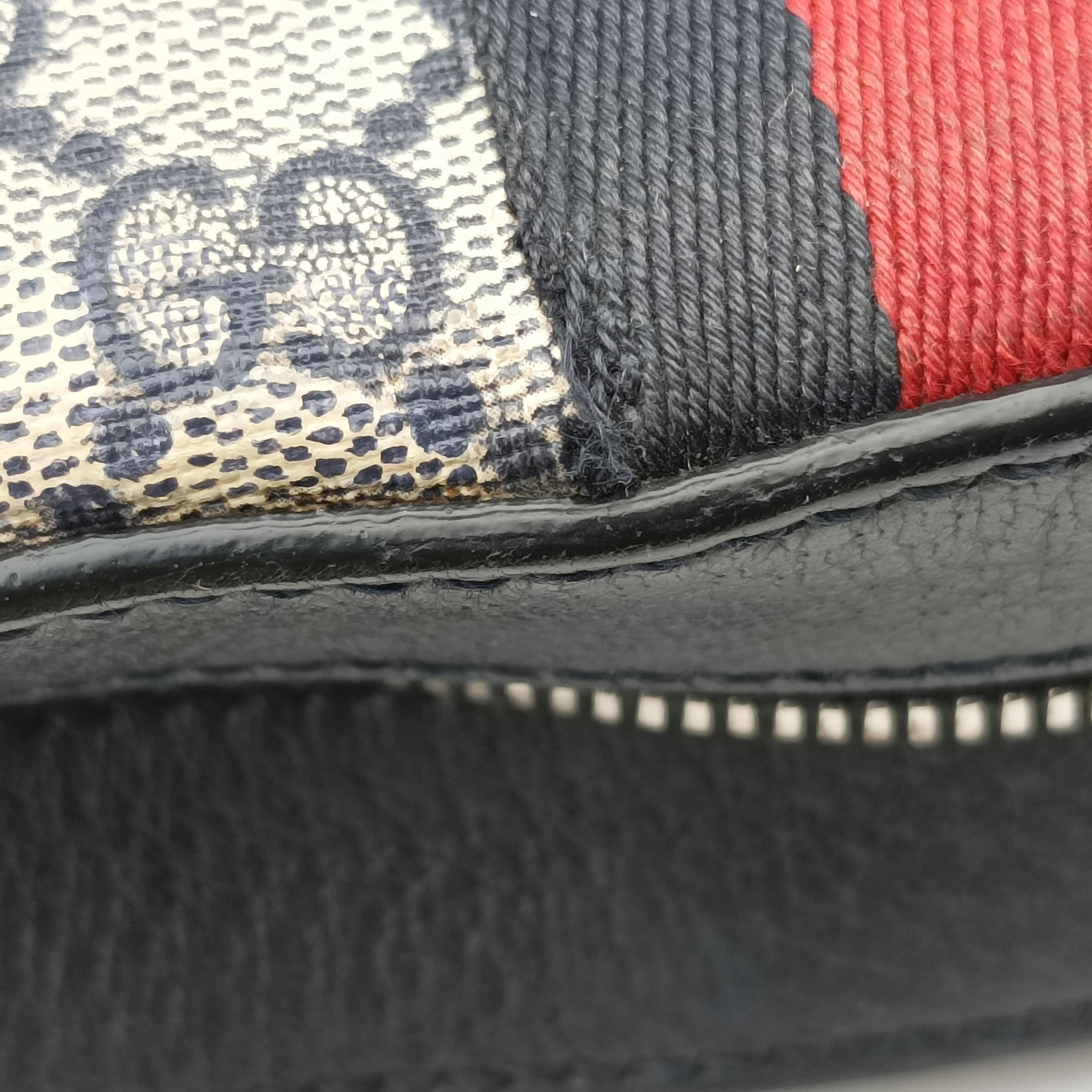 Pre-owned Gucci Ophidia beige×Black×Multicolour PVC coated canvas×leather 681064 shoulderbag | stylenewstar