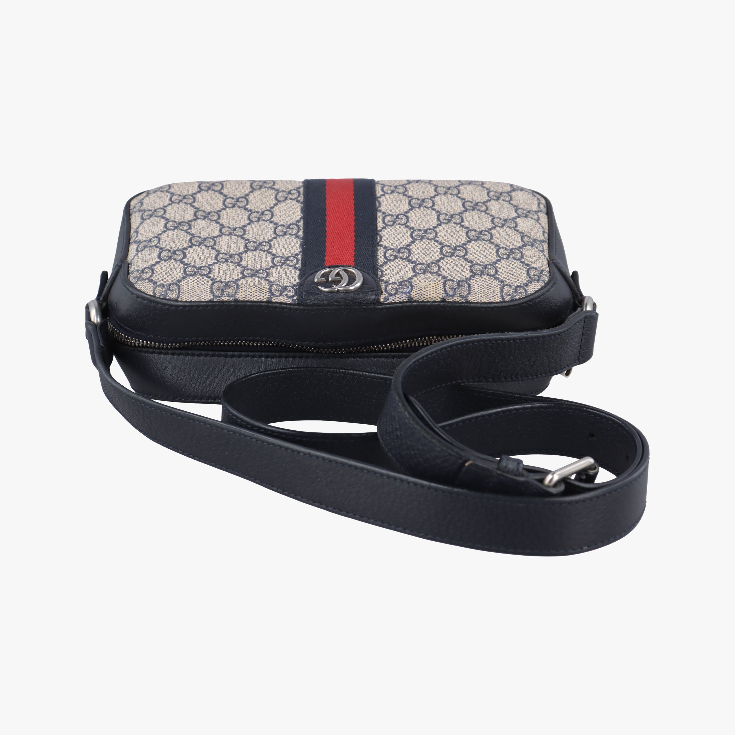 Pre-owned Gucci Ophidia beige×Black×Multicolour PVC coated canvas×leather 681064 shoulderbag | stylenewstar