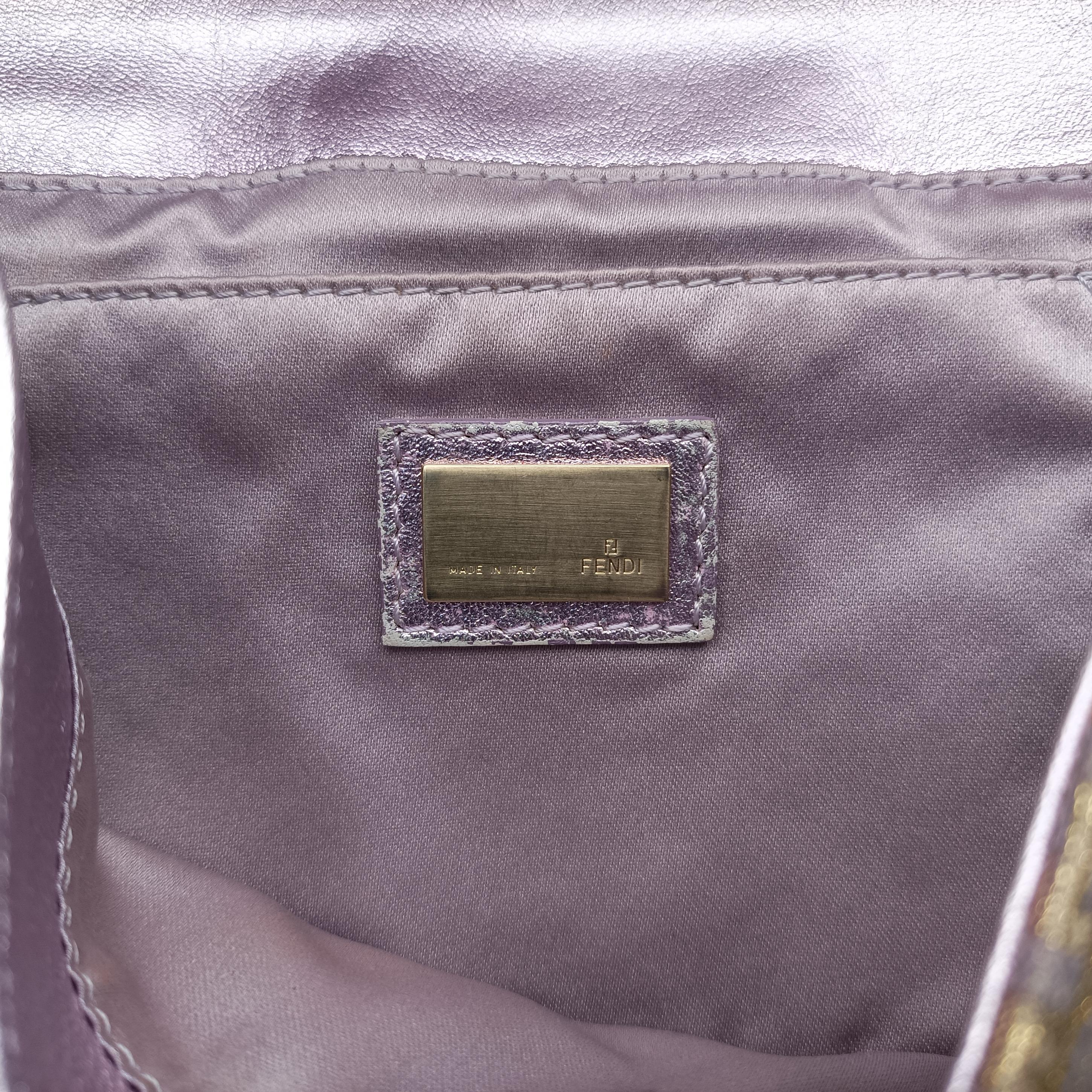 Pre-owned Fendi Zucchino turn lock golden×Multicolour canvas×leather 8BR492 handbag | stylenewstar