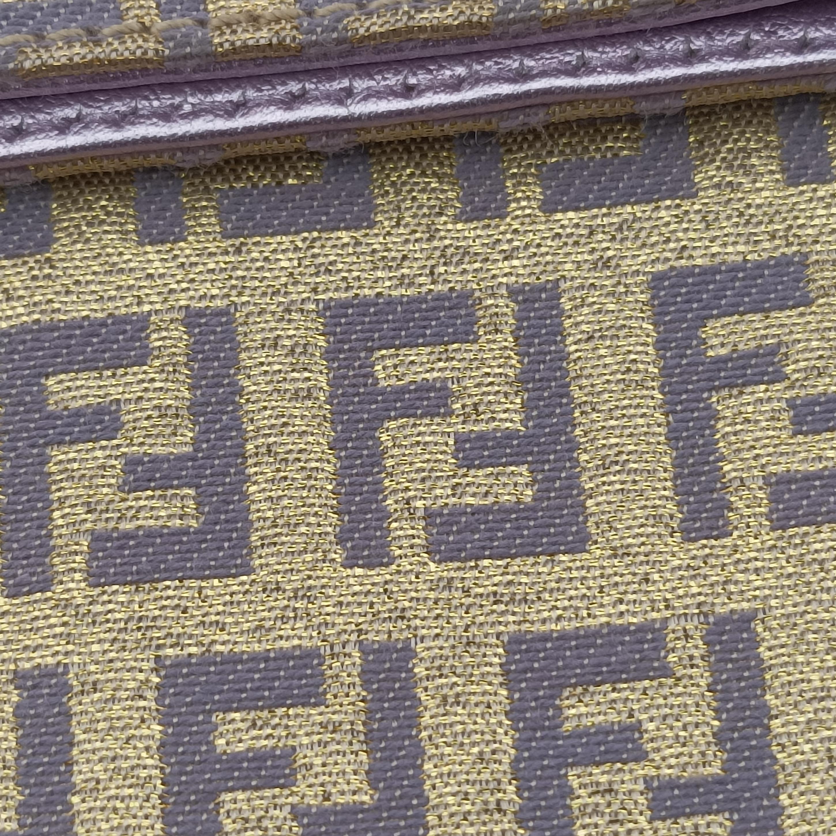 Pre-owned Fendi Zucchino turn lock golden×Multicolour canvas×leather 8BR492 handbag | stylenewstar