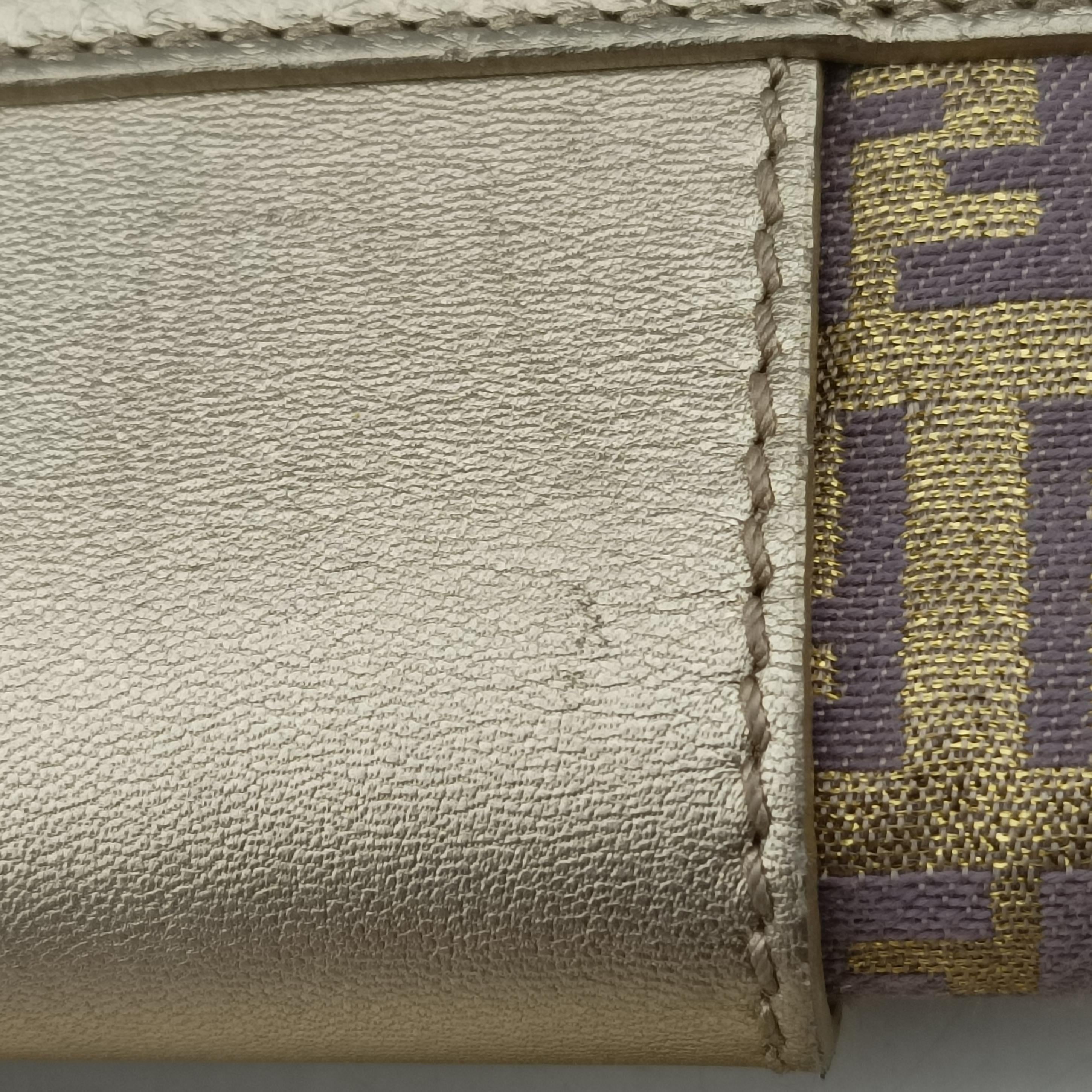 Pre-owned Fendi Zucchino turn lock golden×Multicolour canvas×leather 8BR492 handbag | stylenewstar