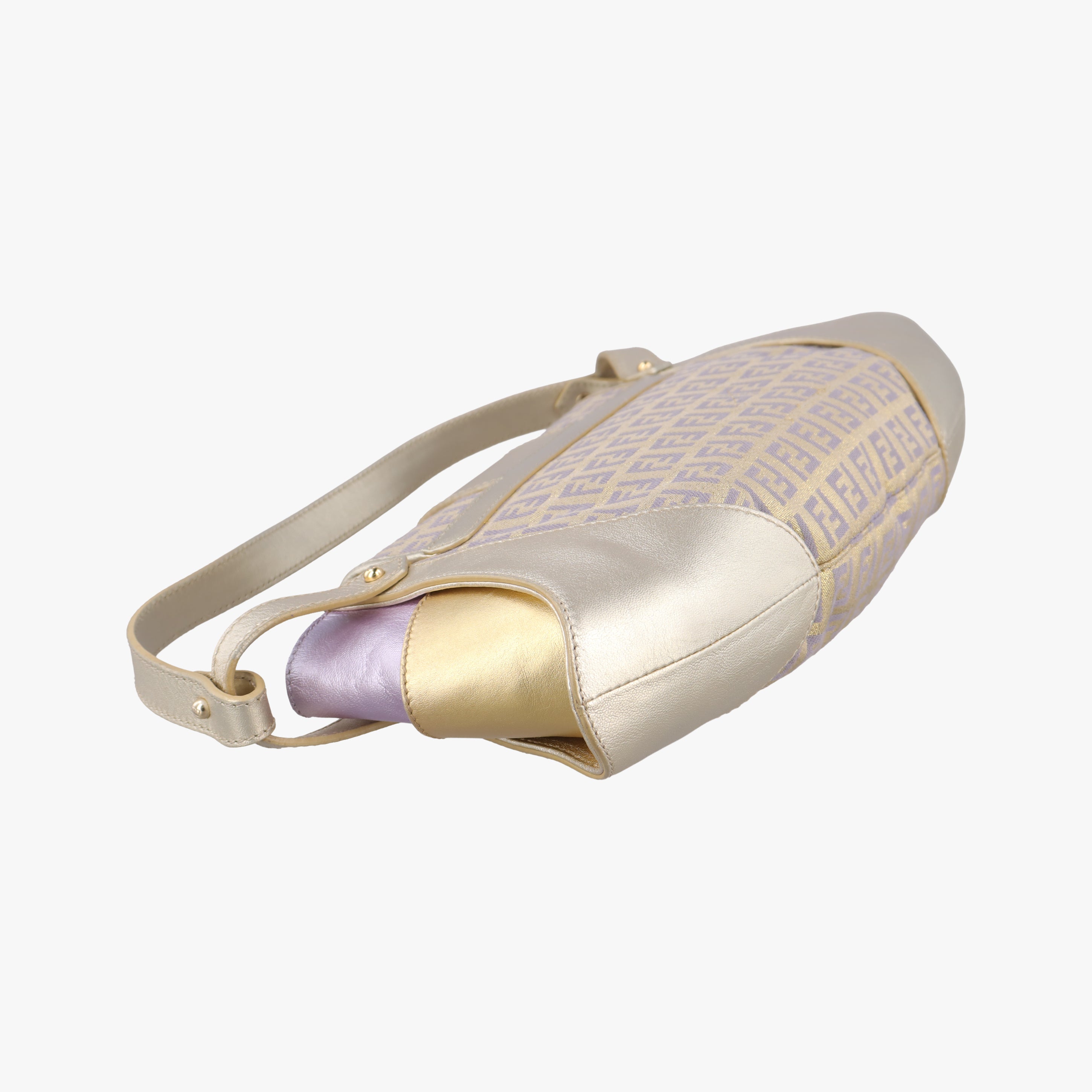 Pre-owned Fendi Zucchino turn lock golden×Multicolour canvas×leather 8BR492 handbag | stylenewstar