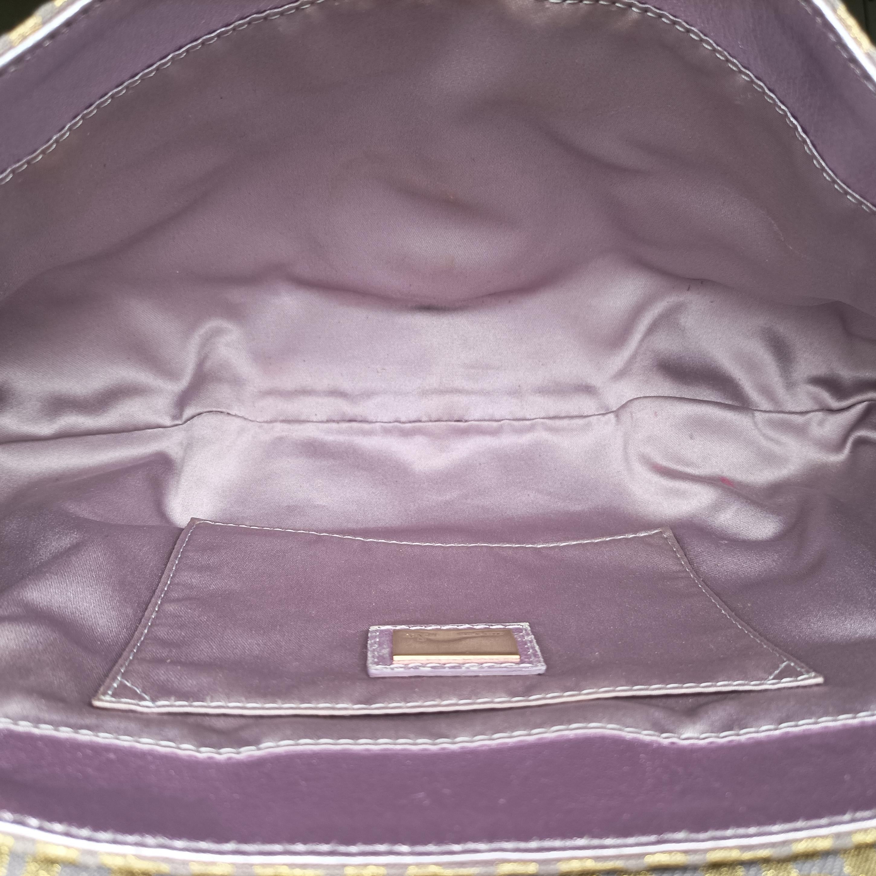 Pre-owned Fendi Zucchino turn lock golden×Multicolour canvas×leather 8BR492 handbag | stylenewstar