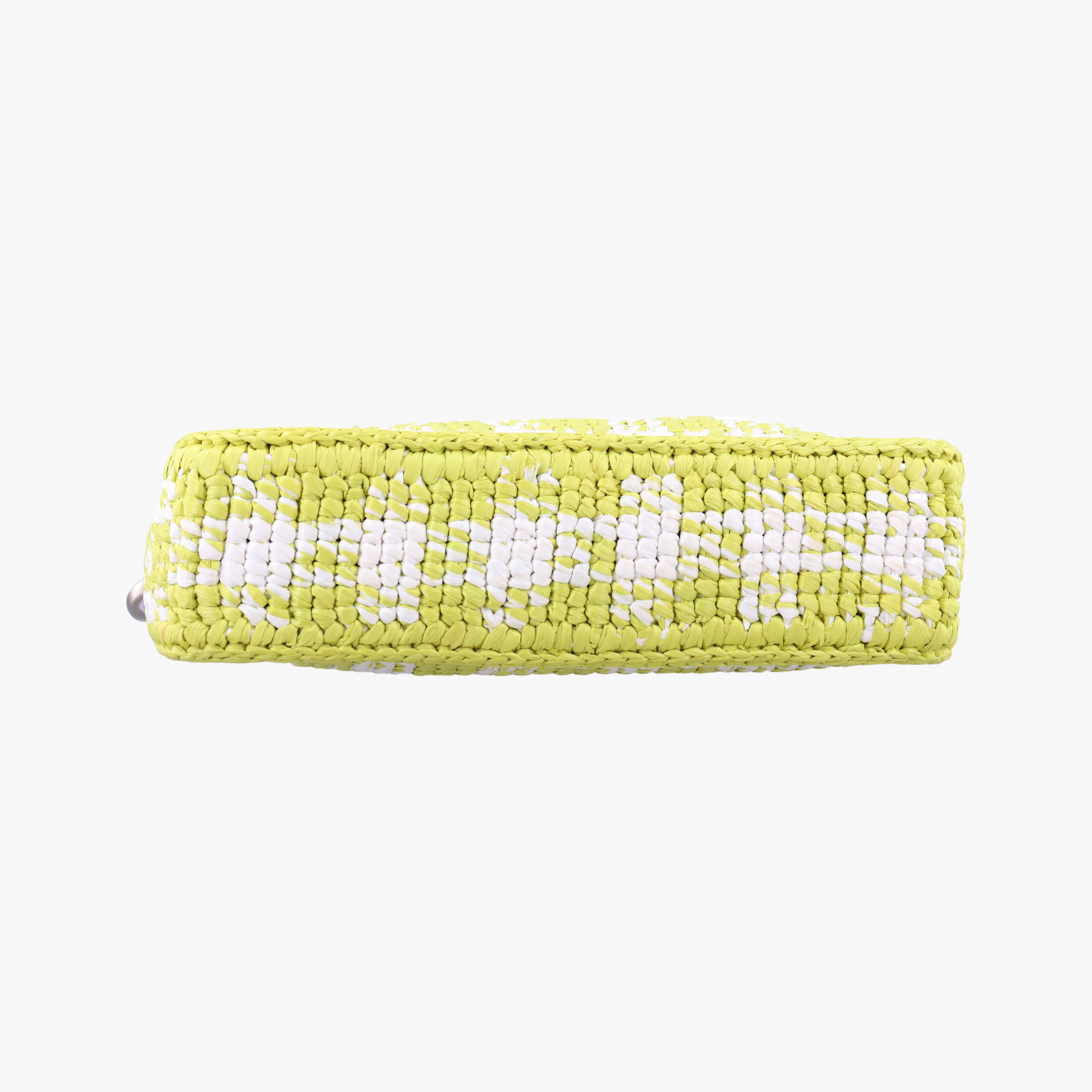Pre-owned Prada Re-Edition 2005 Yellow x White straw  handbag | stylenewstar
