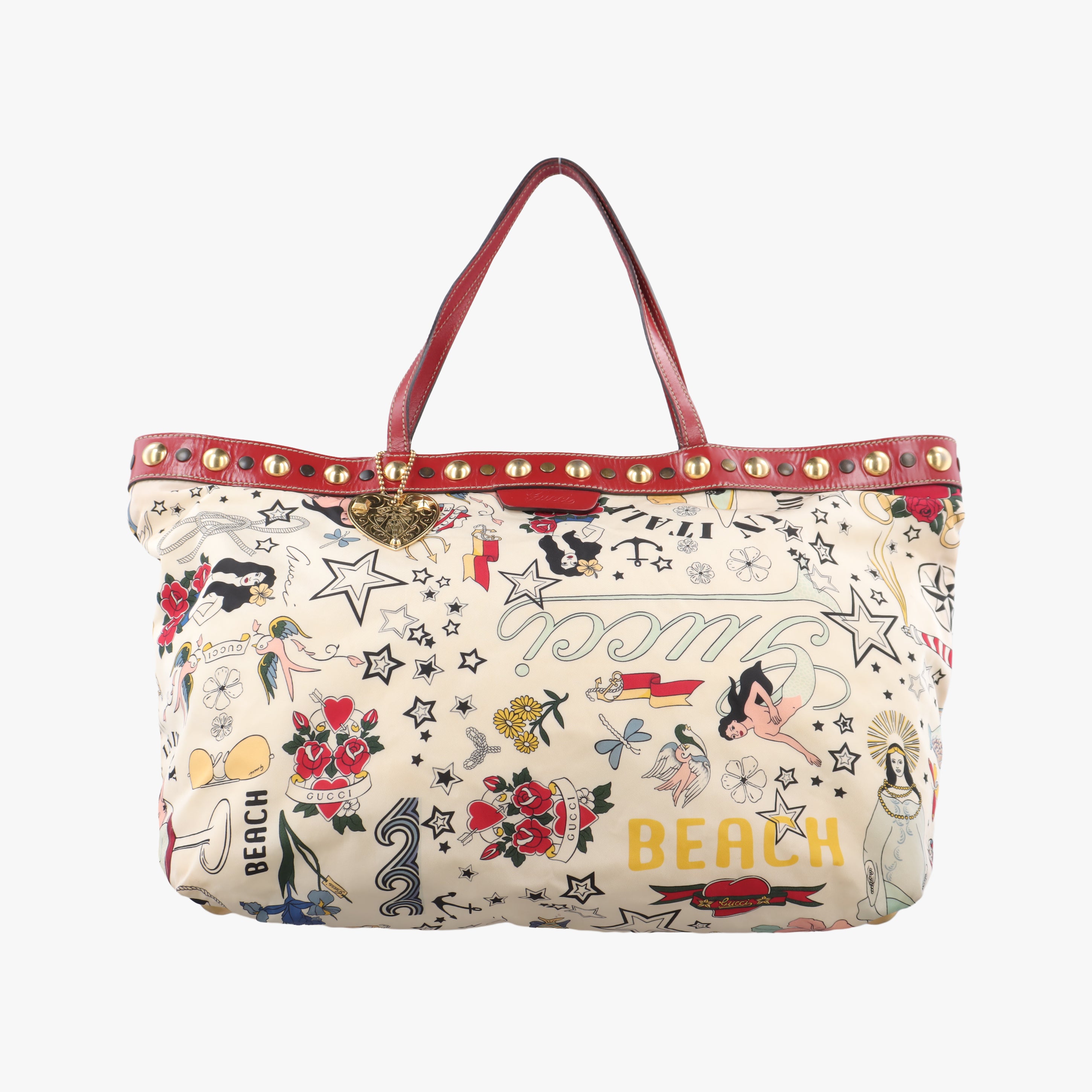 Vintage Gucci Beach Shopper White×Multicolour nylon 207292 handbag | stylenewstar
