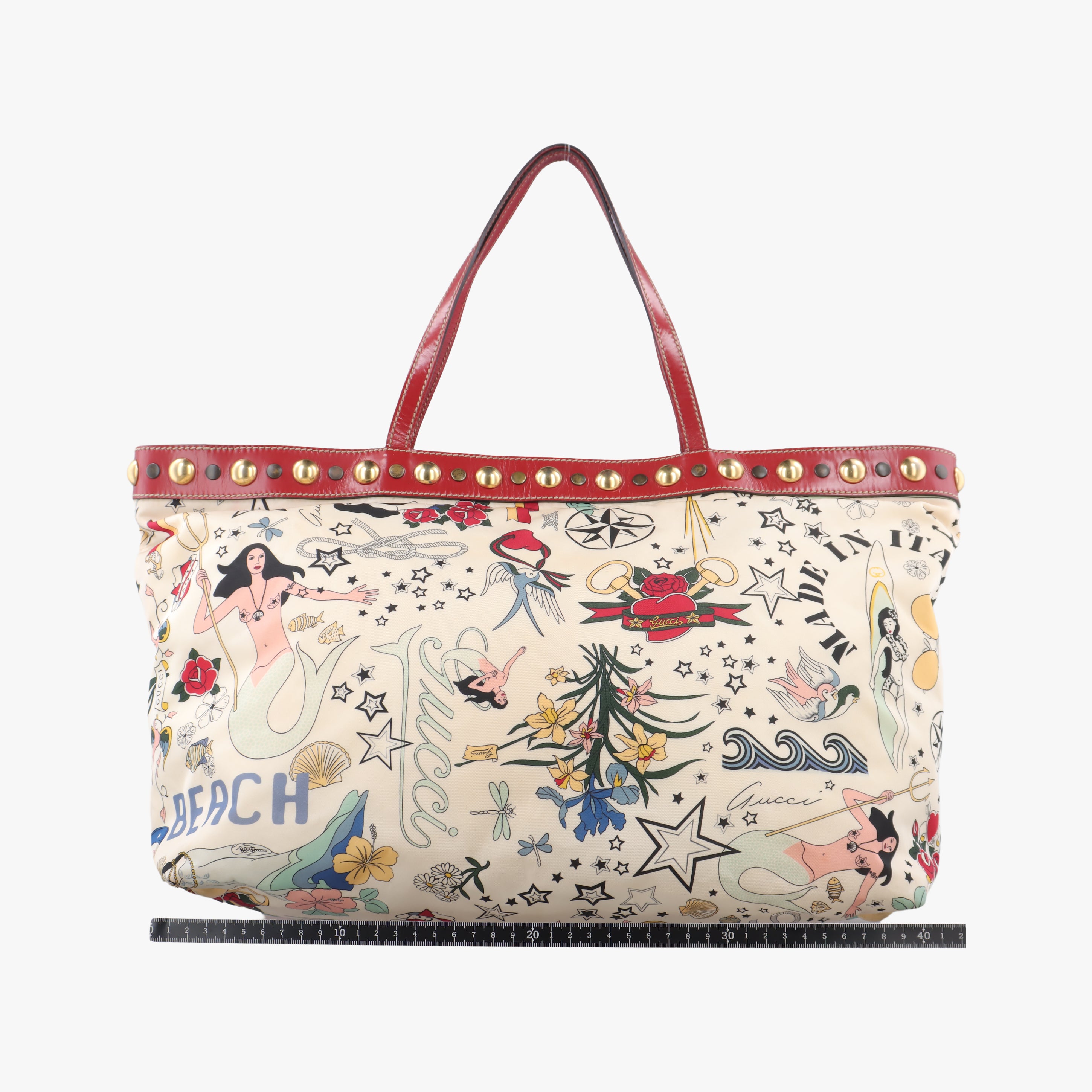 Vintage Gucci Beach Shopper White×Multicolour nylon 207292 handbag | stylenewstar