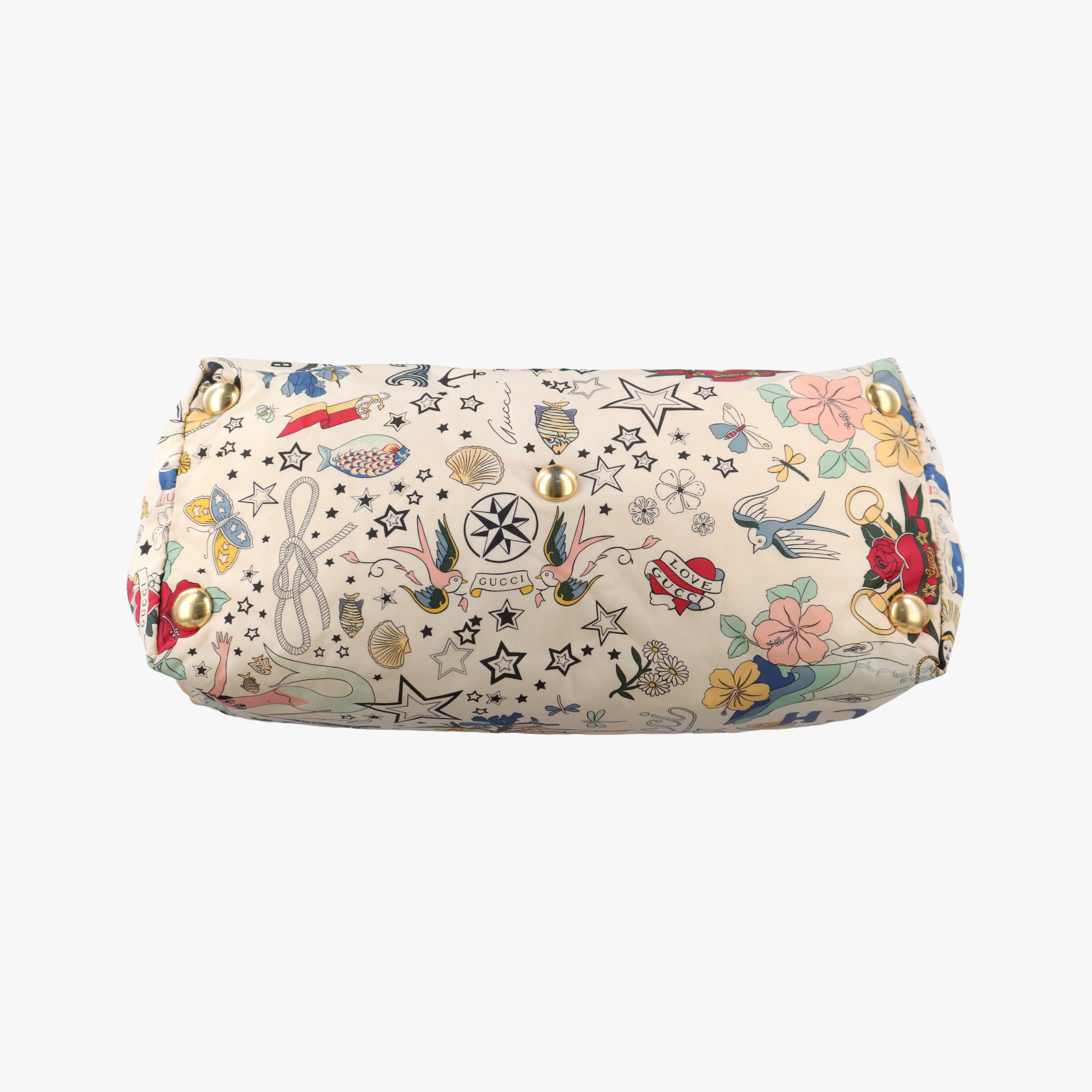 Vintage Gucci Beach Shopper White×Multicolour nylon 207292 handbag | stylenewstar