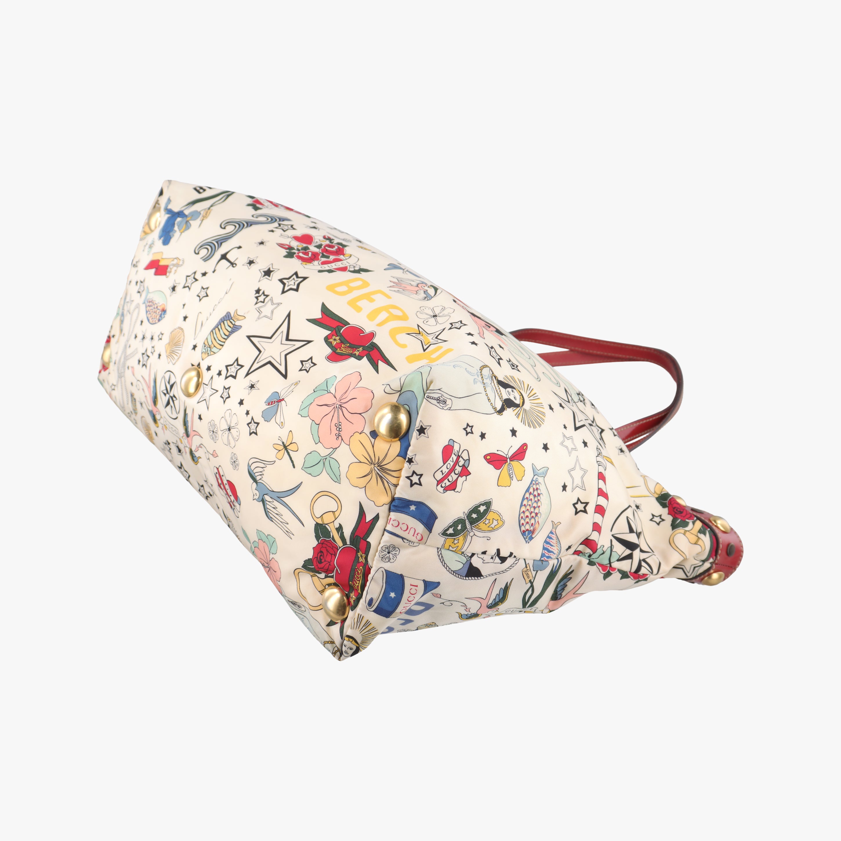 Vintage Gucci Beach Shopper White×Multicolour nylon 207292 handbag | stylenewstar