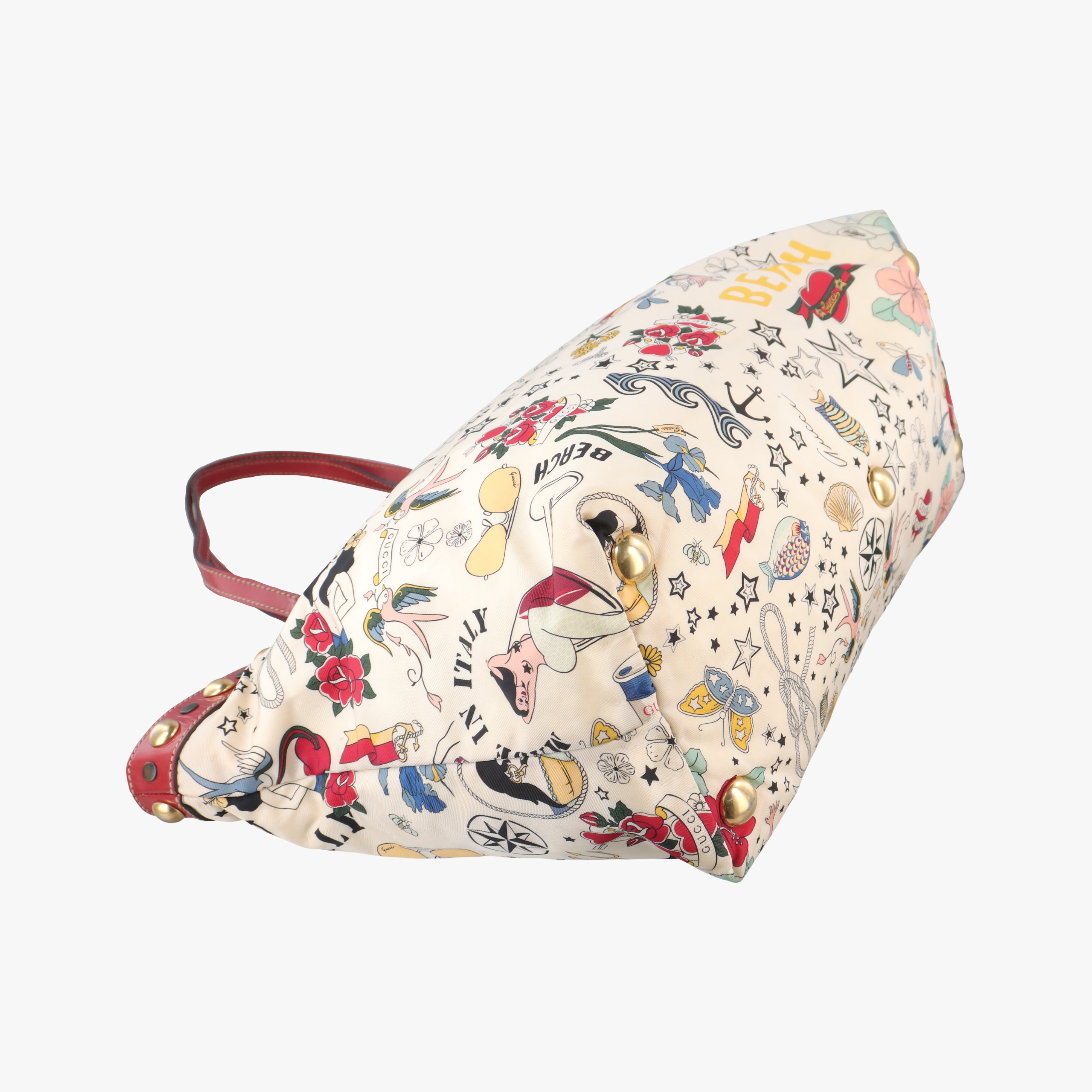 Vintage Gucci Beach Shopper White×Multicolour nylon 207292 handbag | stylenewstar