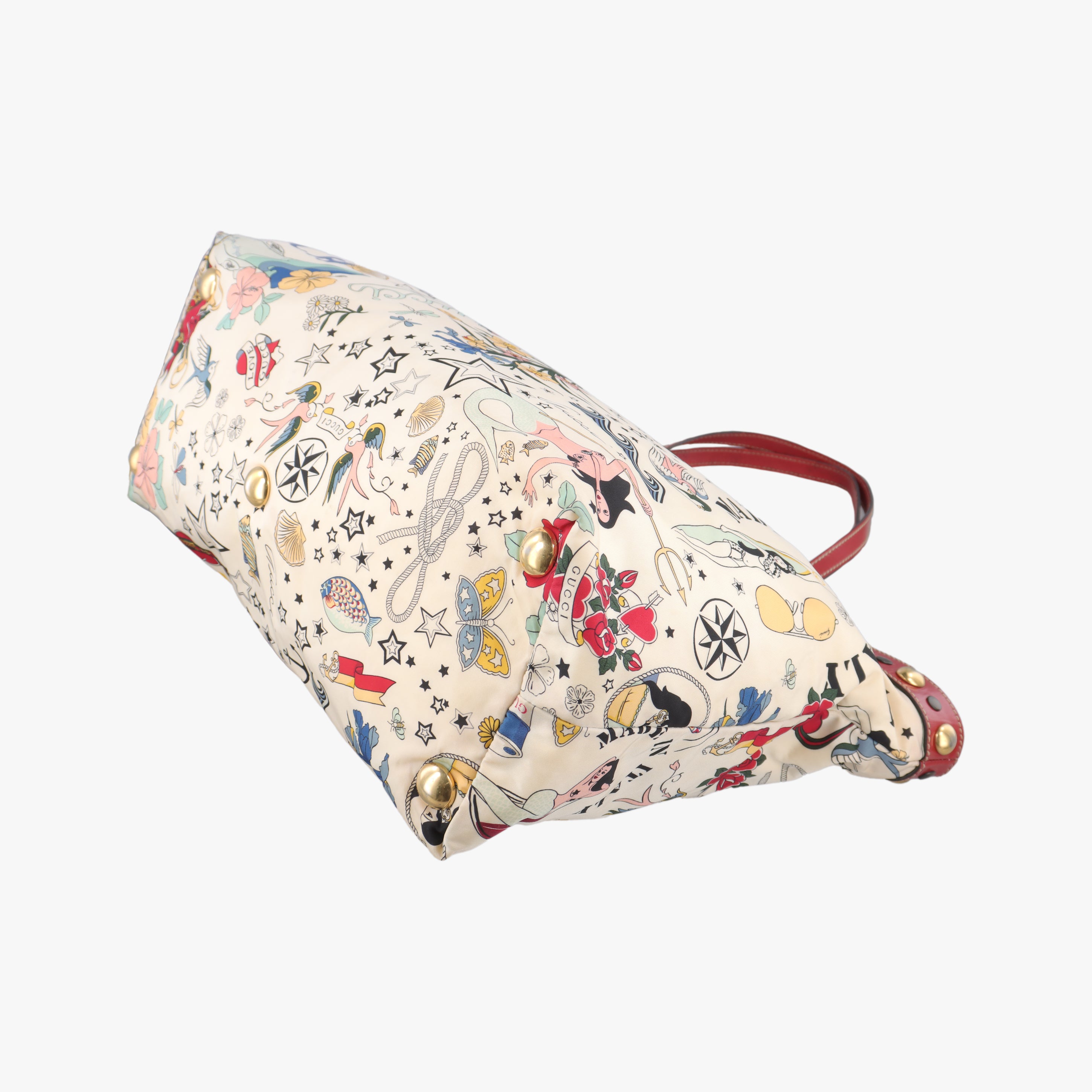 Vintage Gucci Beach Shopper White×Multicolour nylon 207292 handbag | stylenewstar
