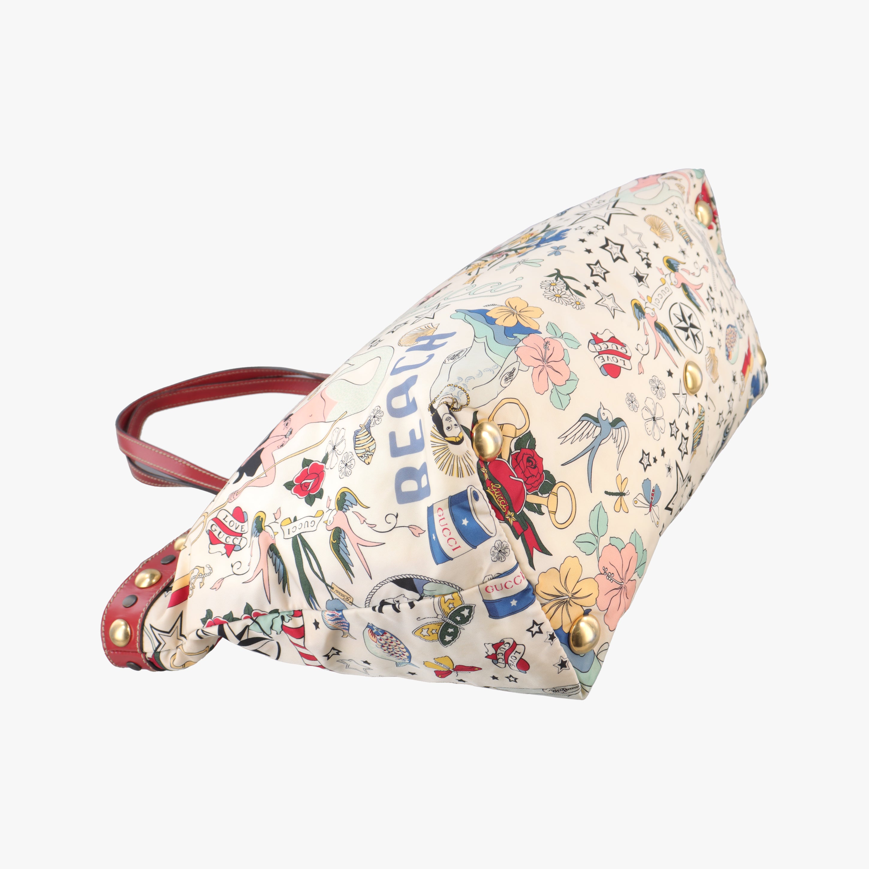 Vintage Gucci Beach Shopper White×Multicolour nylon 207292 handbag | stylenewstar