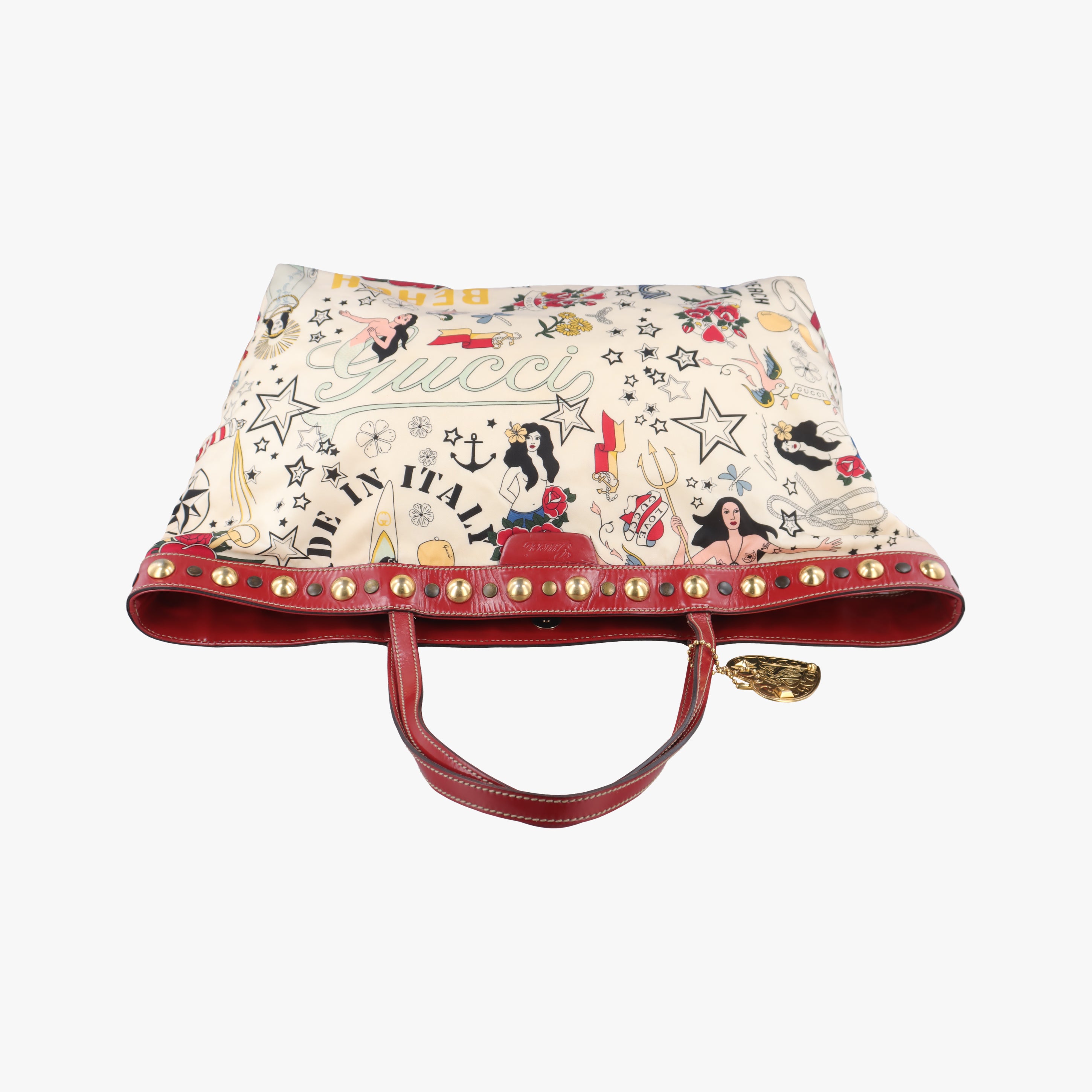 Vintage Gucci Beach Shopper White×Multicolour nylon 207292 handbag | stylenewstar