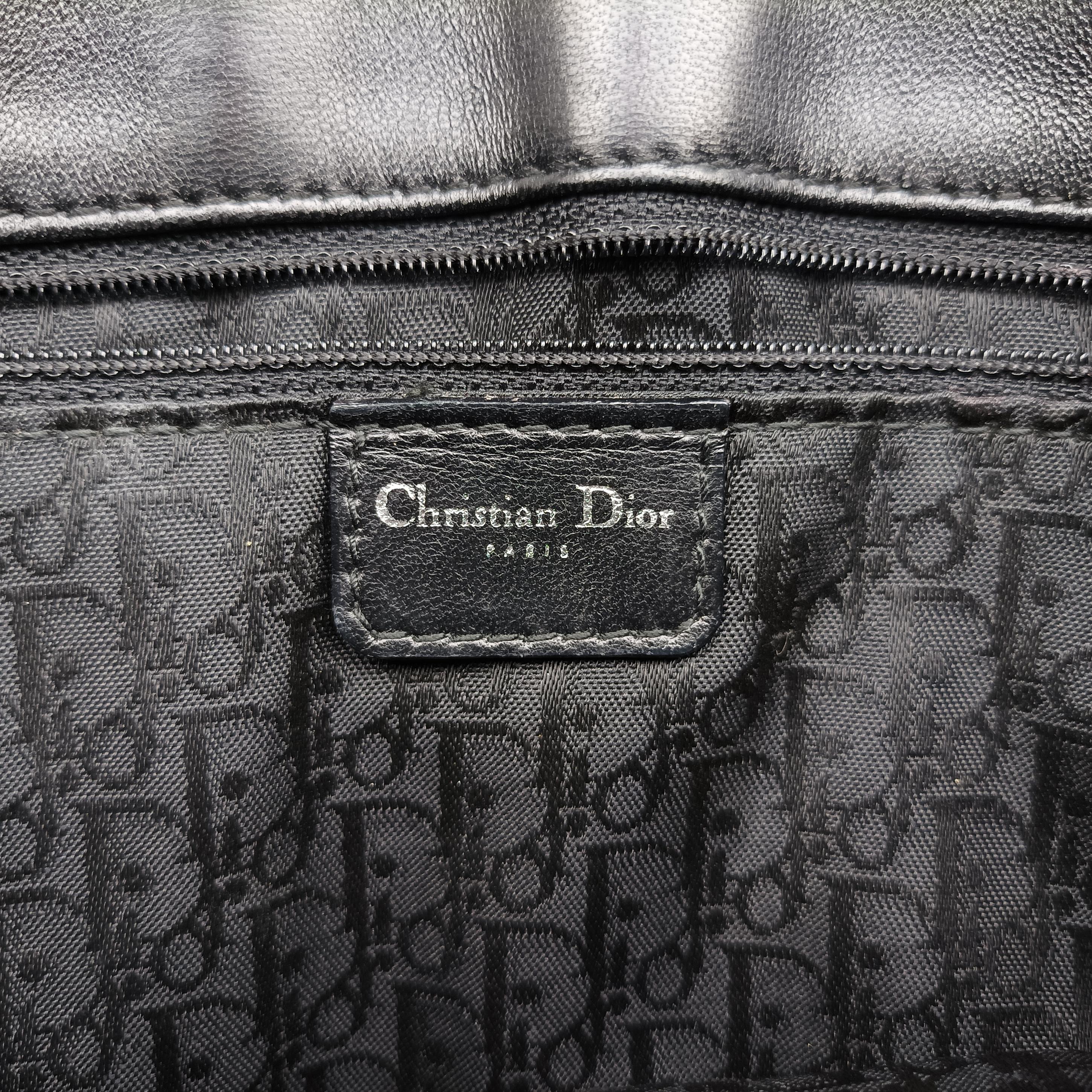 Pre-owned Christian Dior Admit It Corset Hobo Black Leather  shoulderbag | stylenewstar