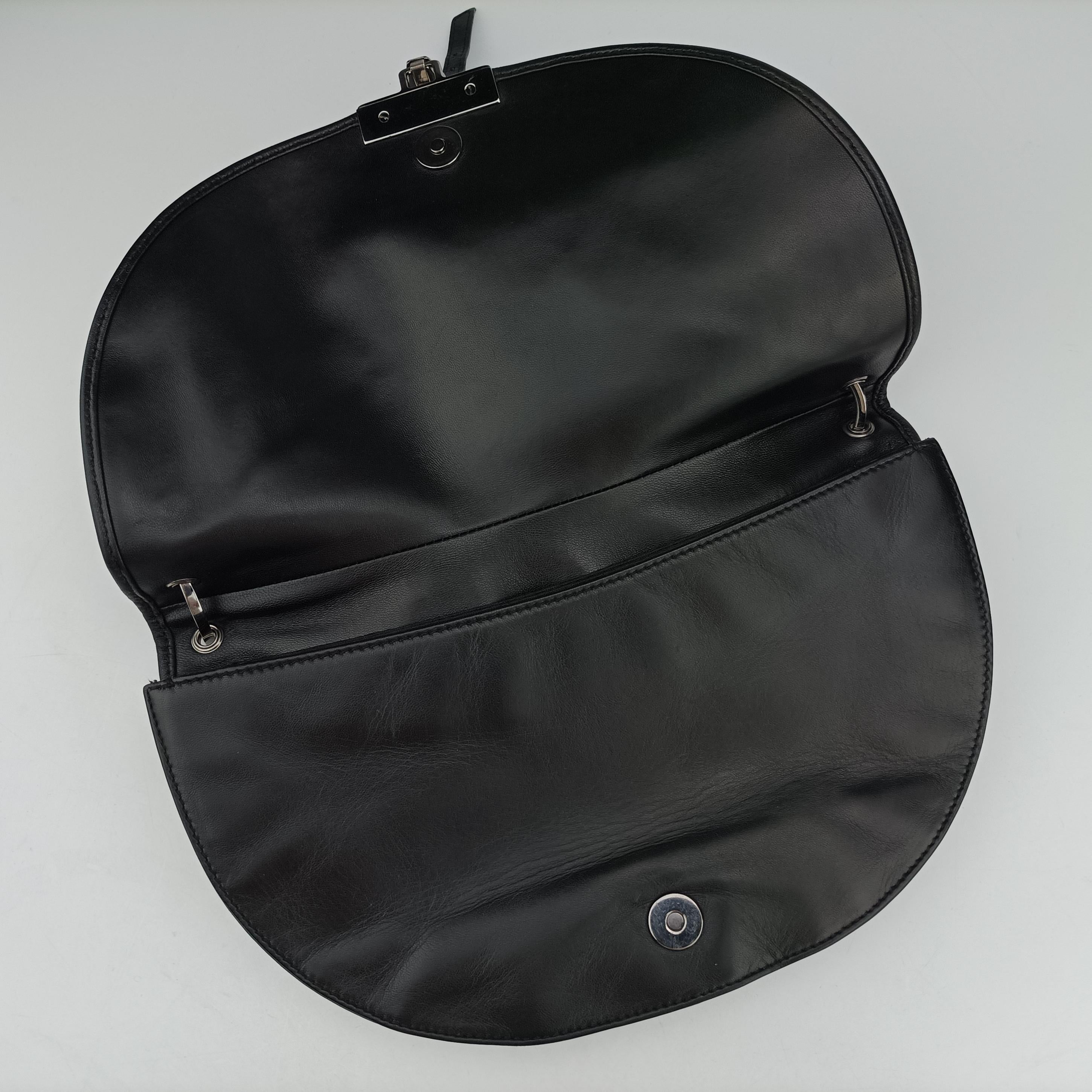Pre-owned Christian Dior Admit It Corset Hobo Black Leather  shoulderbag | stylenewstar