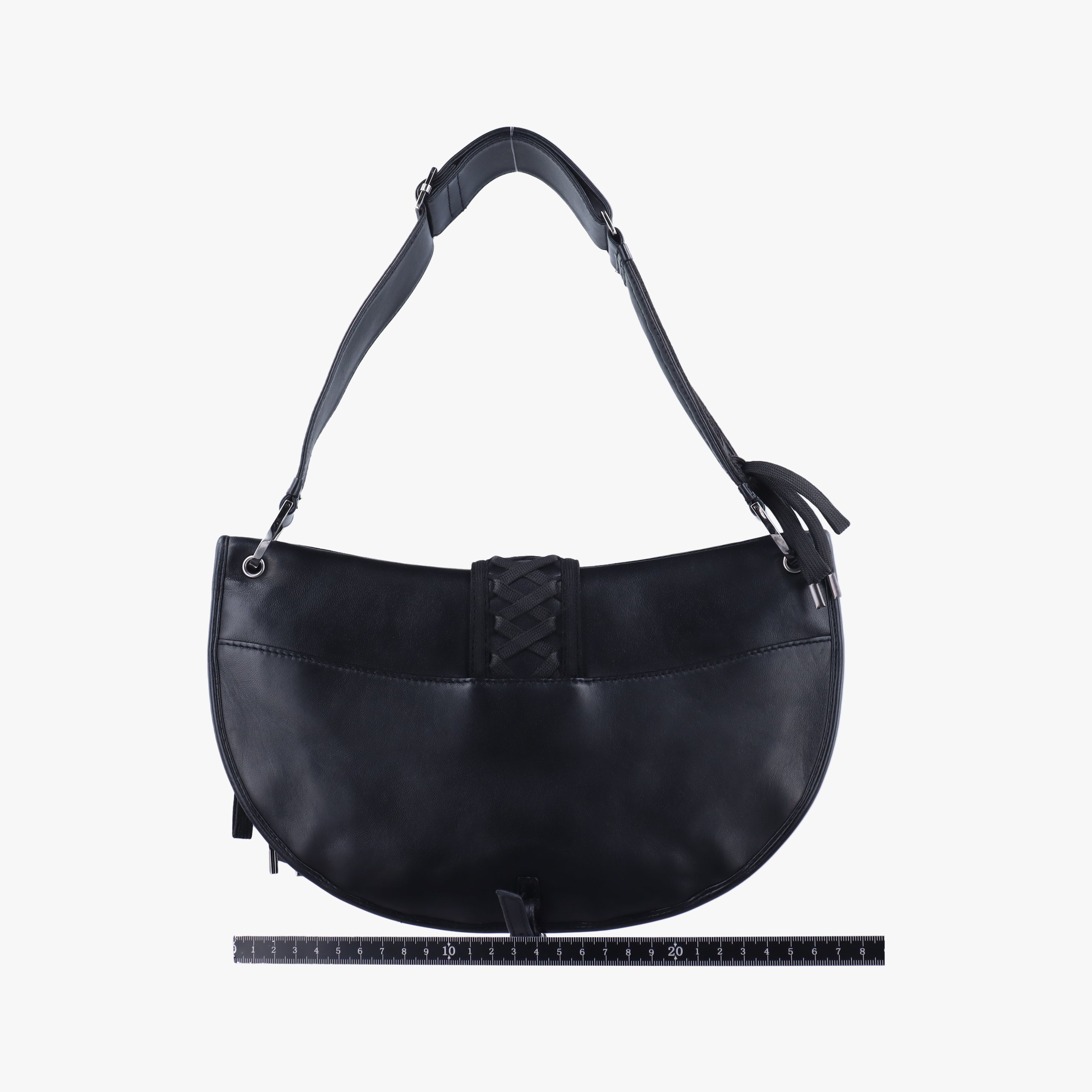 Pre-owned Christian Dior Admit It Corset Hobo Black Leather  shoulderbag | stylenewstar