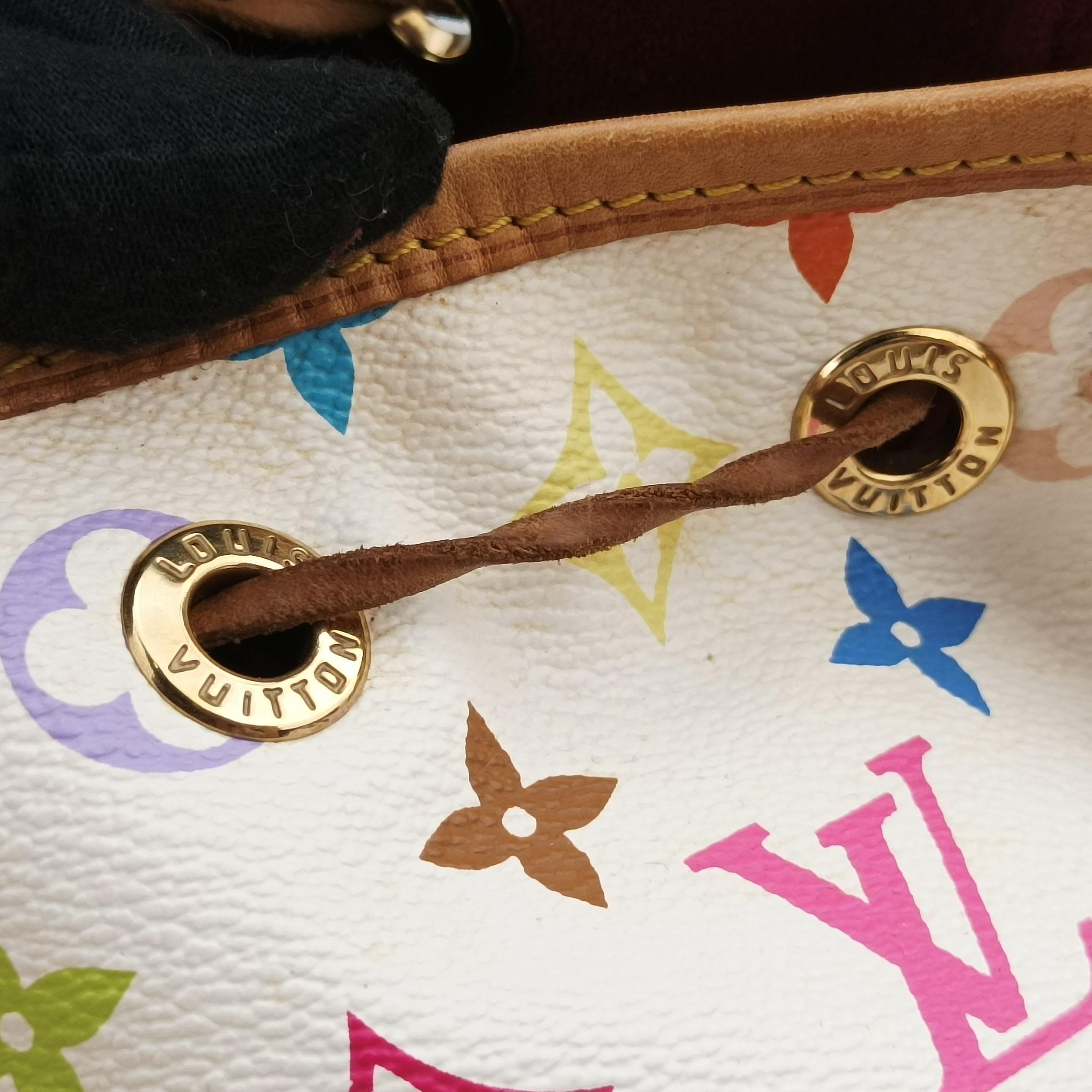Secondhand Louis Vuitton Petit Noe white Monogram Multicolor M42229 shoulderbag | stylenewstar