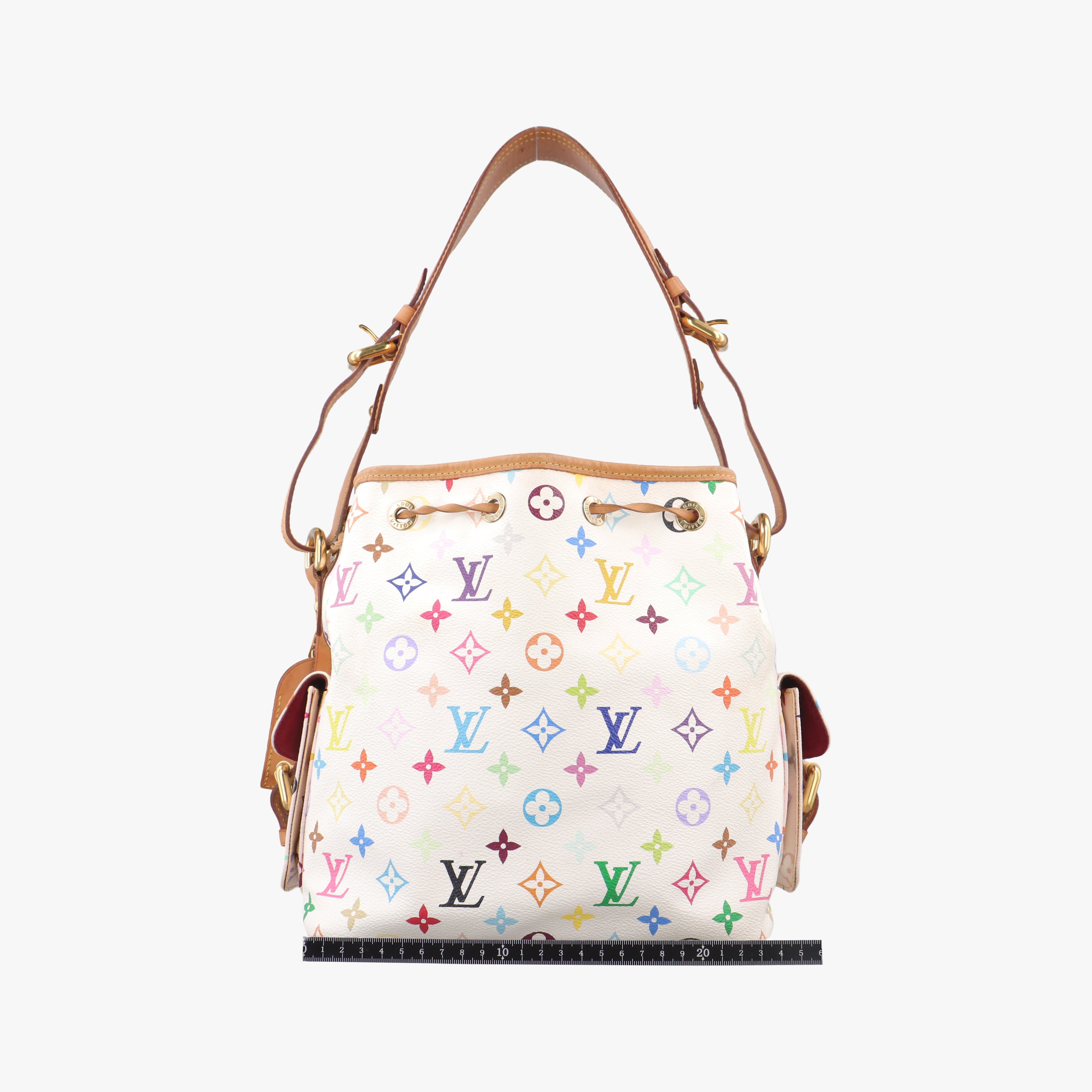 Secondhand Louis Vuitton Petit Noe white Monogram Multicolor M42229 shoulderbag | stylenewstar