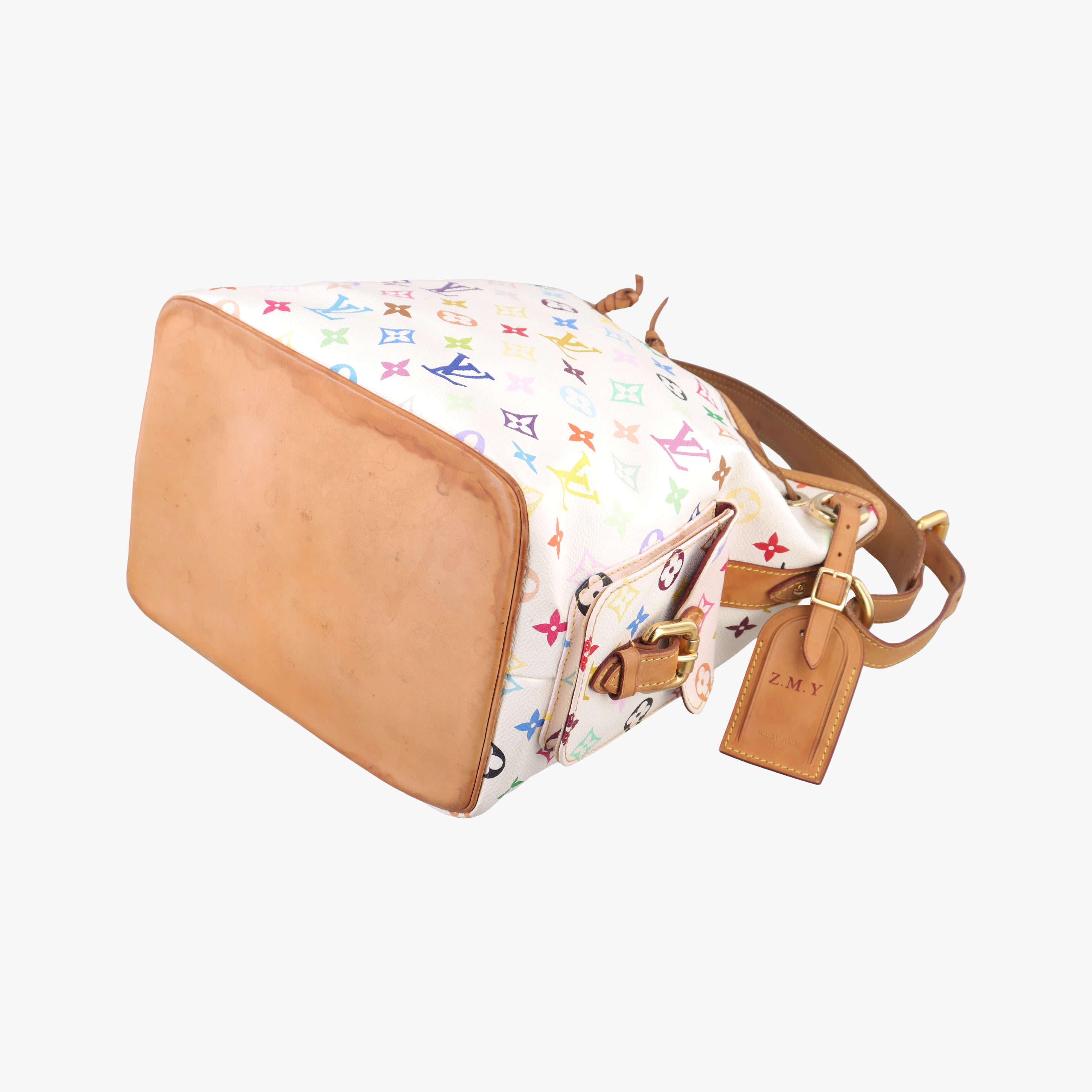 Secondhand Louis Vuitton Petit Noe white Monogram Multicolor M42229 shoulderbag | stylenewstar