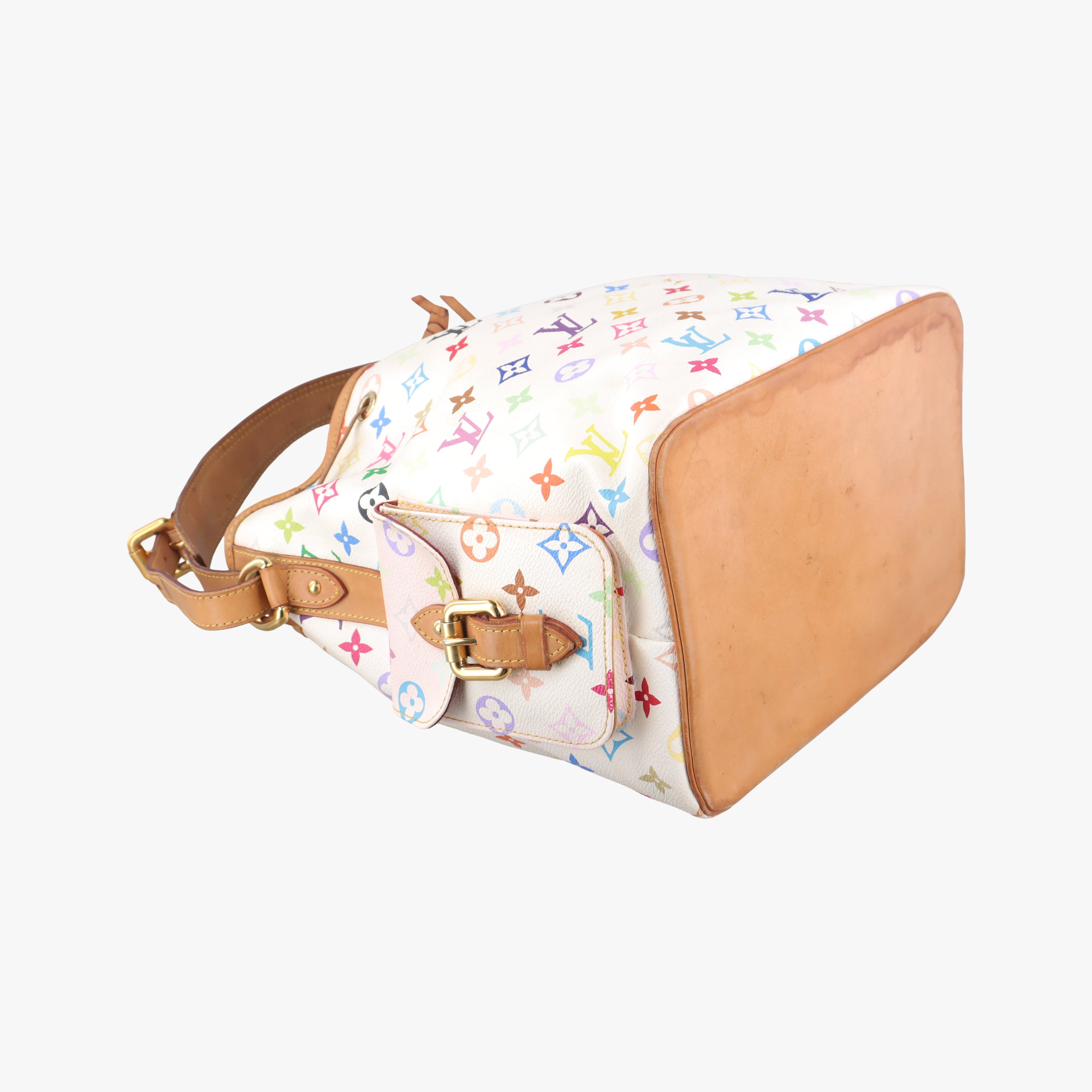 Secondhand Louis Vuitton Petit Noe white Monogram Multicolor M42229 shoulderbag | stylenewstar