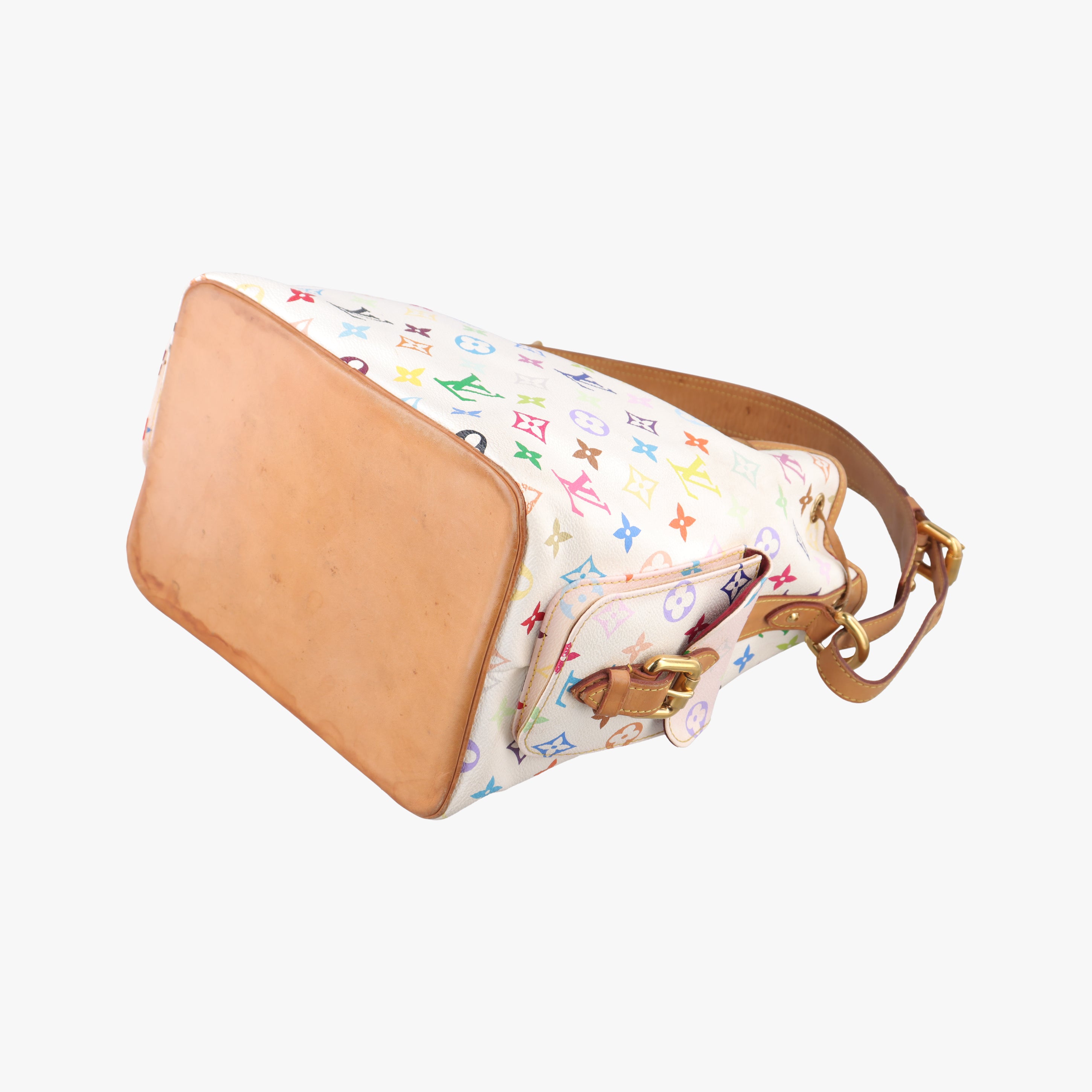 Secondhand Louis Vuitton Petit Noe white Monogram Multicolor M42229 shoulderbag | stylenewstar