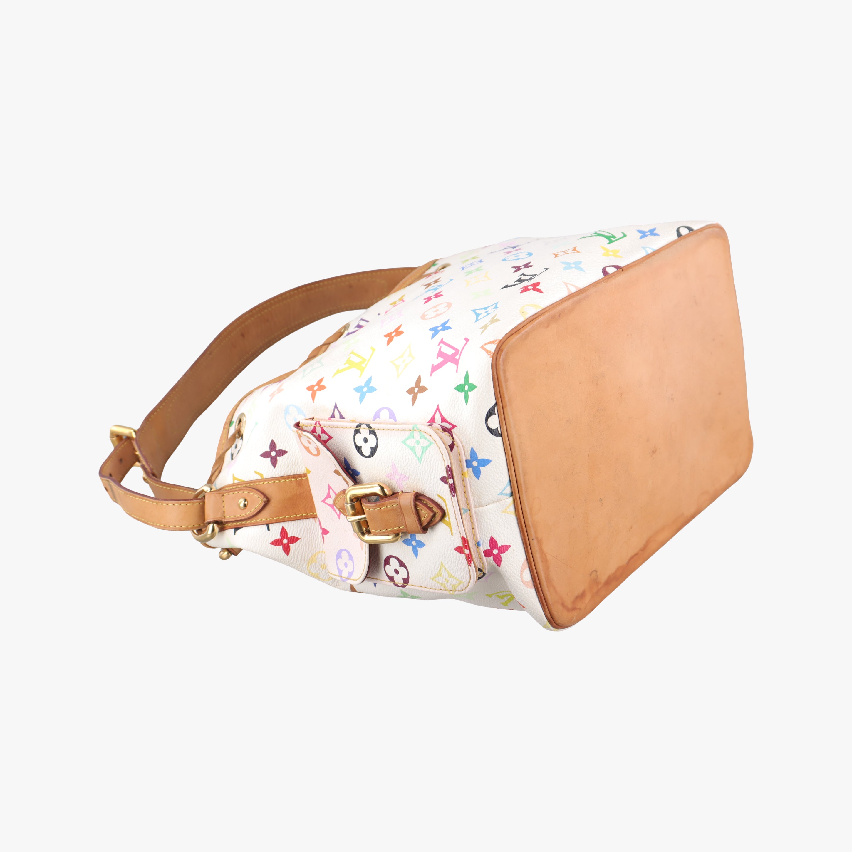 Secondhand Louis Vuitton Petit Noe white Monogram Multicolor M42229 shoulderbag | stylenewstar